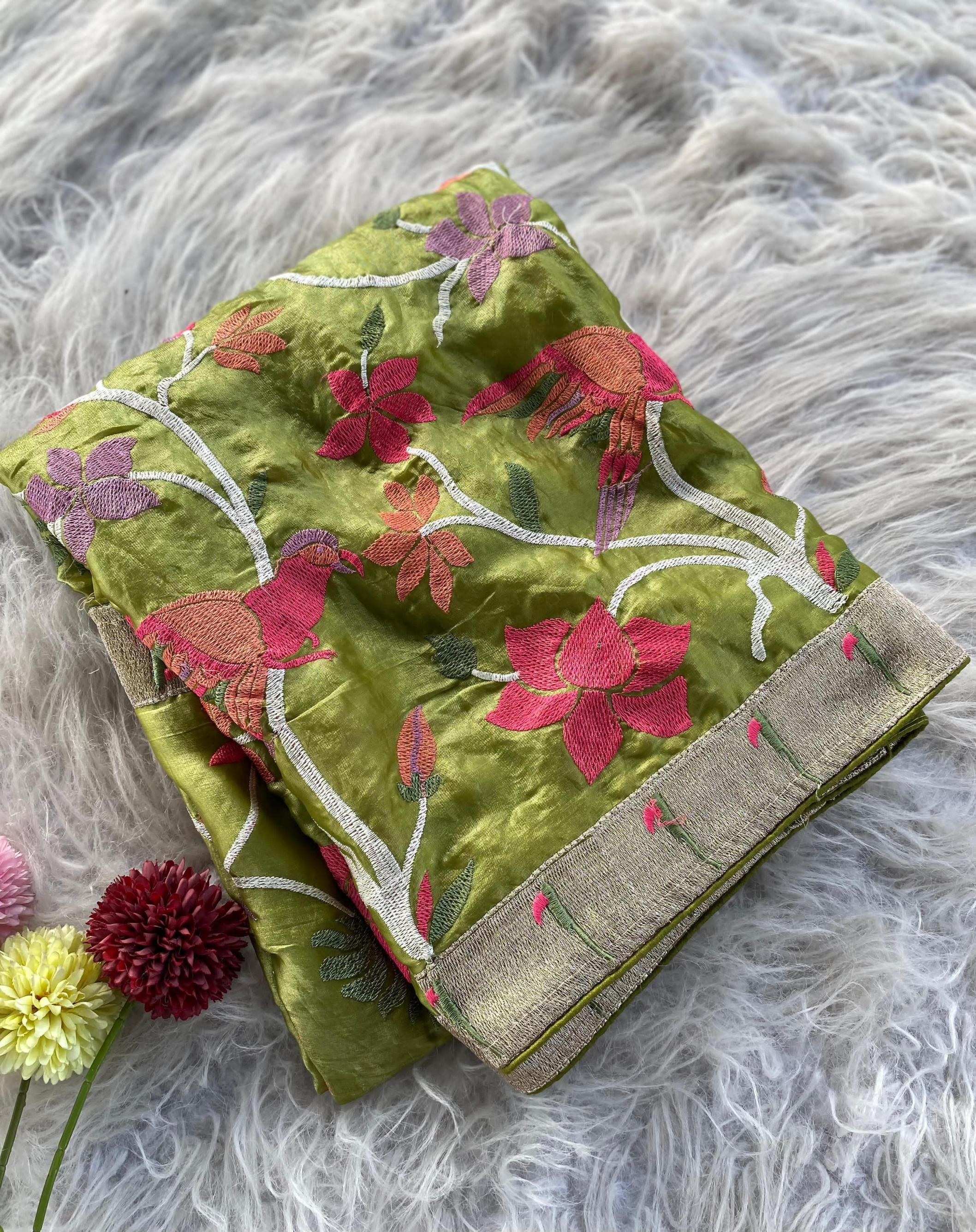 KINGFISHER SILK AMAZING WORK CLASSIC SAREE WHOLESALER 