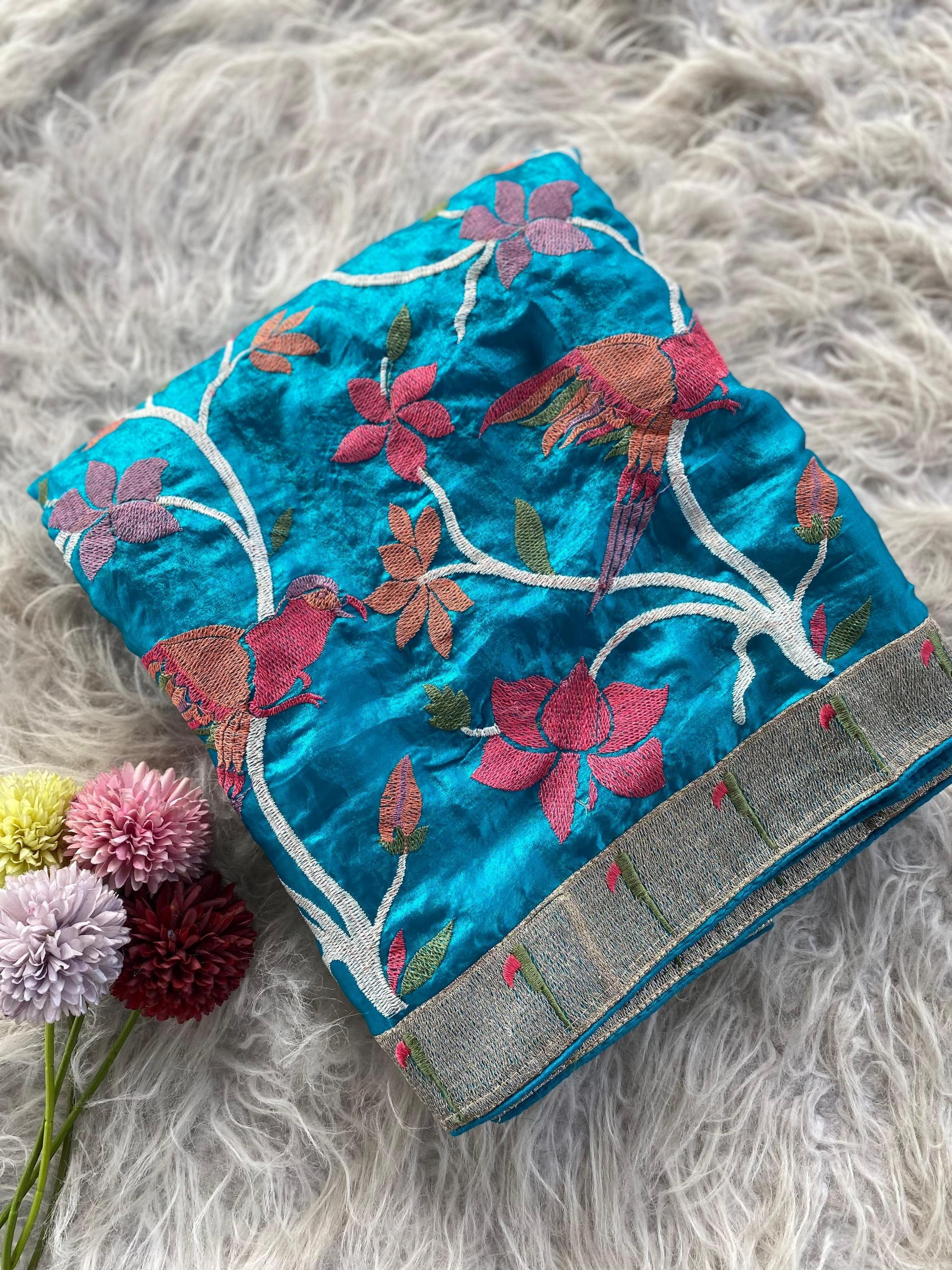 KINGFISHER SILK AMAZING WORK CLASSIC SAREE WHOLESALER 