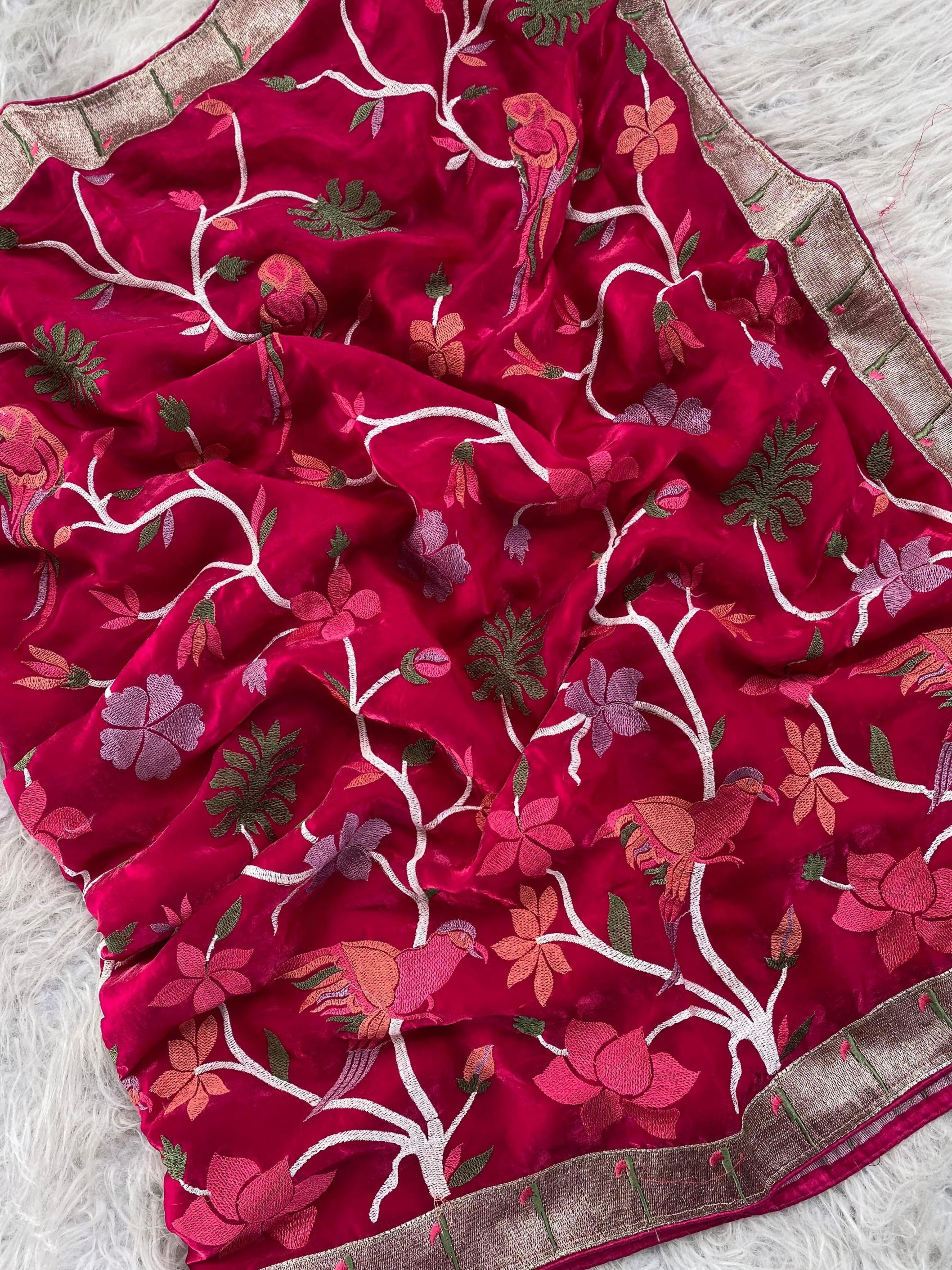 KINGFISHER SILK AMAZING WORK CLASSIC SAREE WHOLESALER 