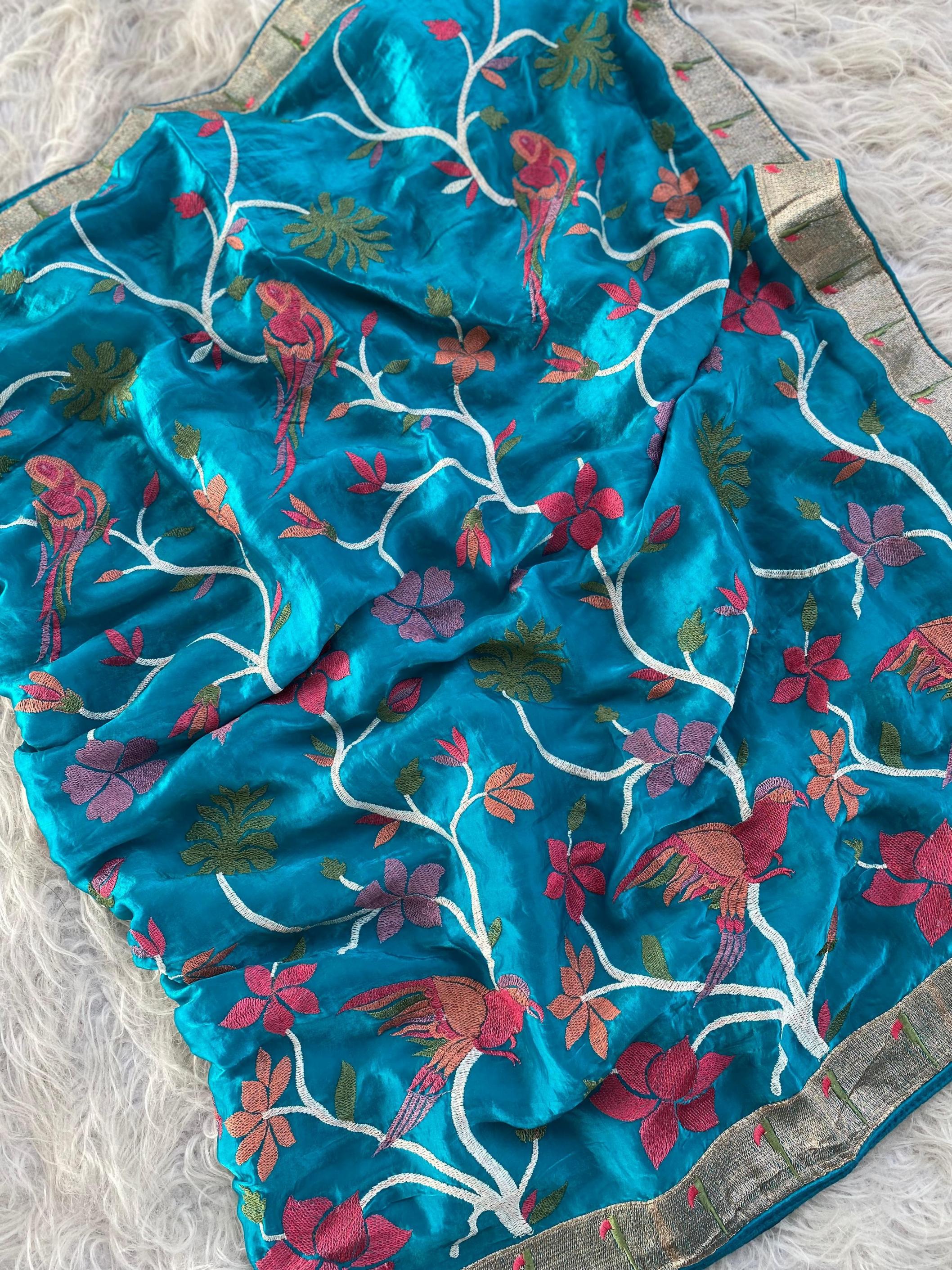 KINGFISHER SILK AMAZING WORK CLASSIC SAREE WHOLESALER 