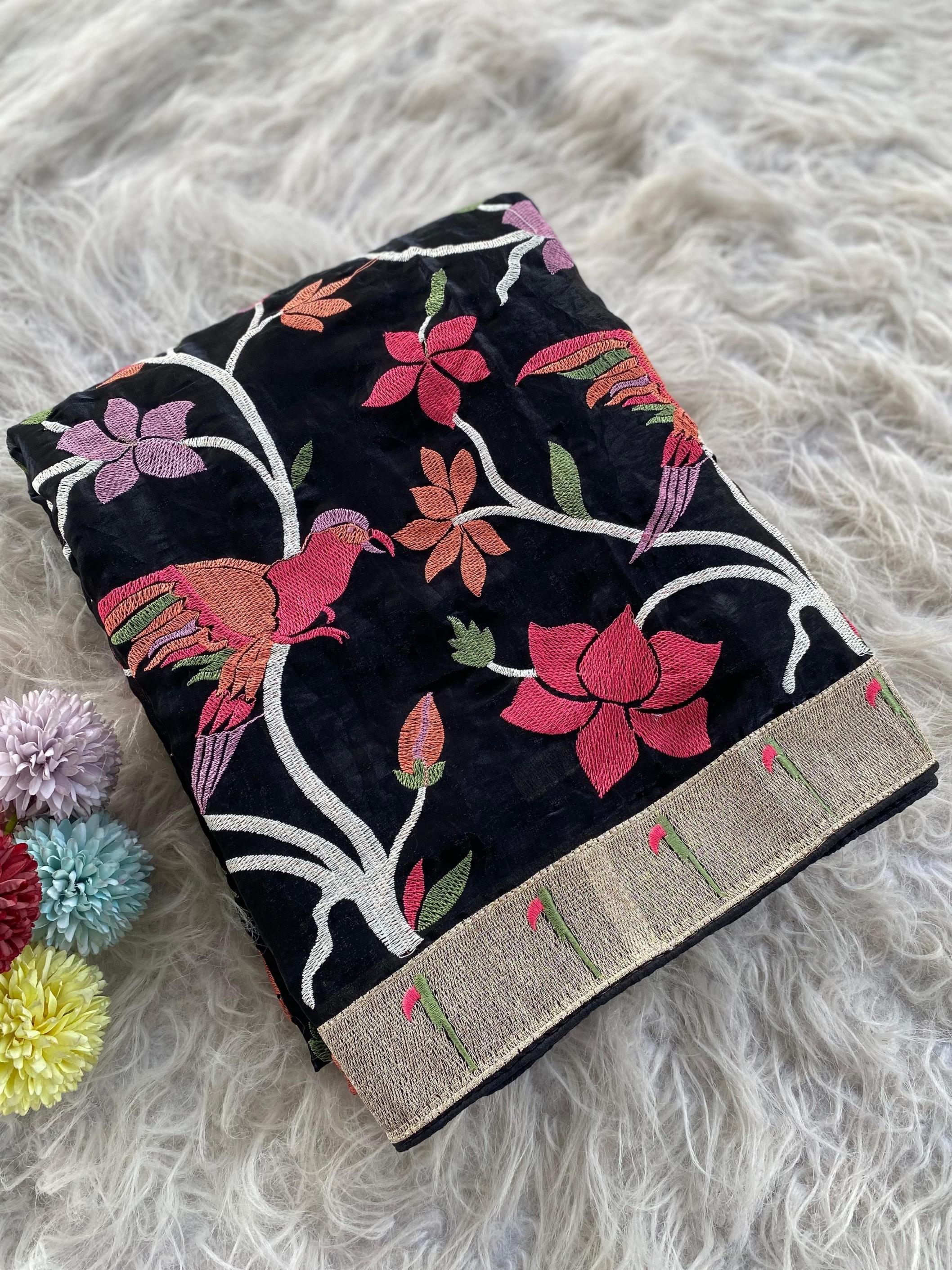 KINGFISHER SILK AMAZING WORK CLASSIC SAREE WHOLESALER 