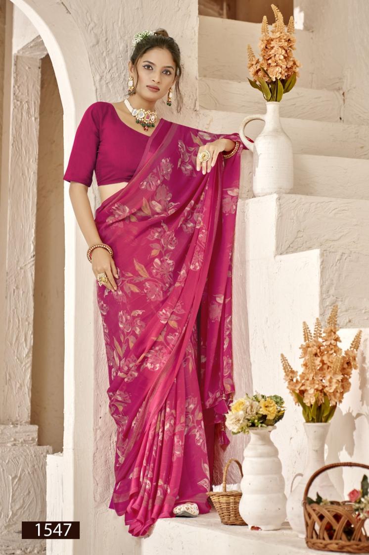 KOMALIKA VOL 7 GORGETTE SAREE WITH FLORAL PRINT WORK 