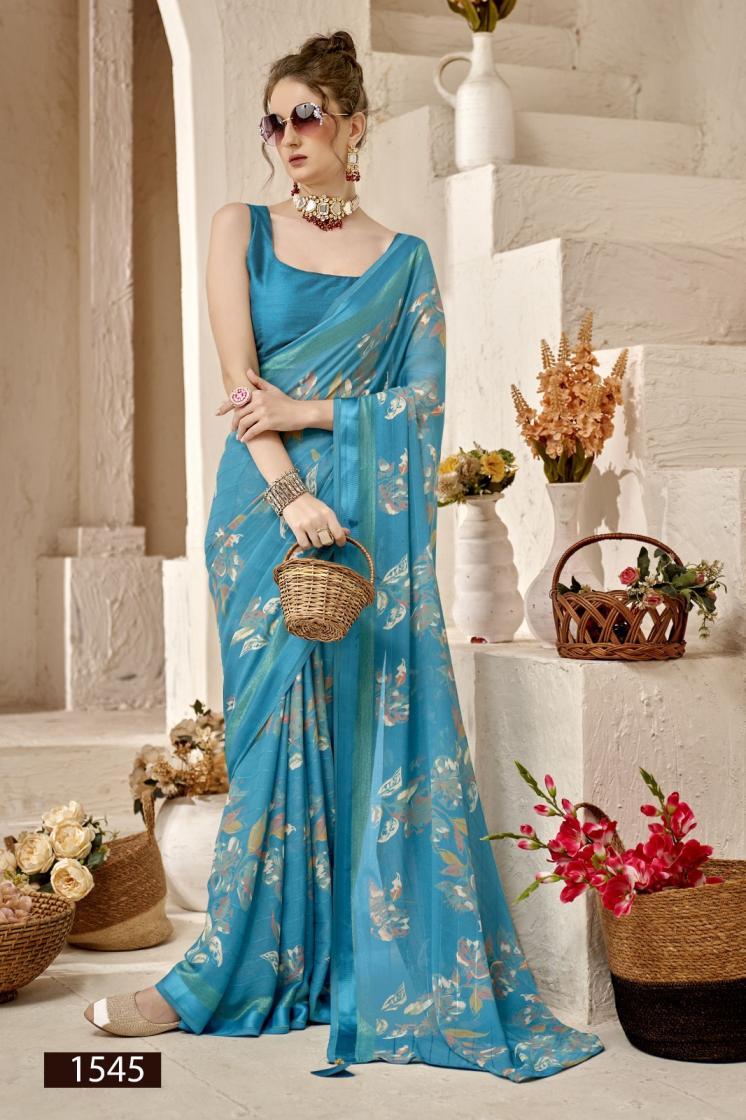 KOMALIKA VOL 7 GORGETTE SAREE WITH FLORAL PRINT WORK 
