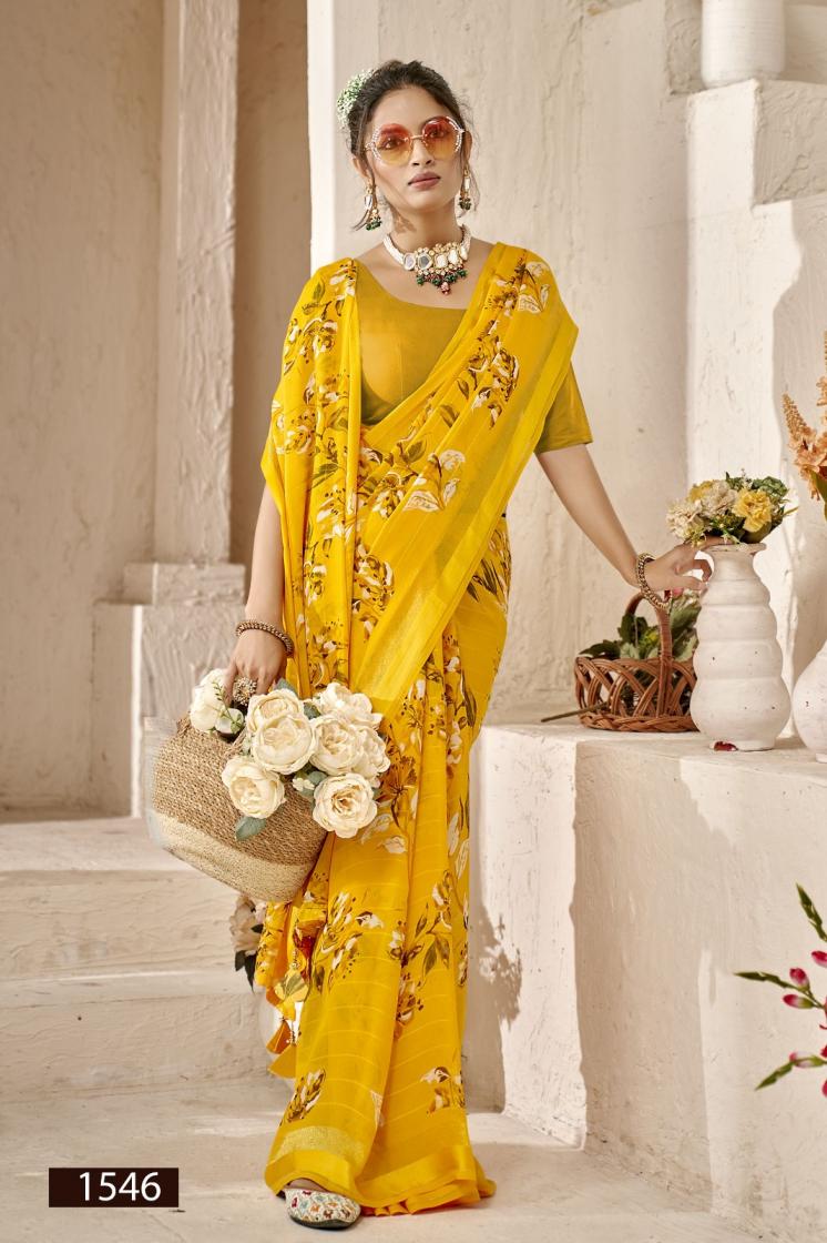 KOMALIKA VOL 7 GORGETTE SAREE WITH FLORAL PRINT WORK 