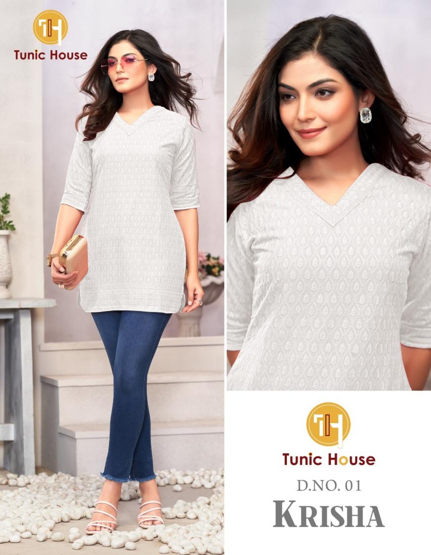 KRISHA BY TUNIC HOUSE CHIKAN WORK SHORT TOP SIZE COMBO COLLECTION
