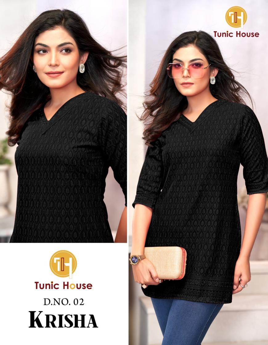 KRISHA BY TUNIC HOUSE CHIKAN WORK SHORT TOP SIZE COMBO COLLECTION
