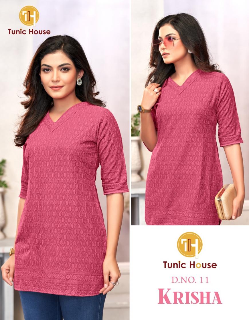 KRISHA BY TUNIC HOUSE CHIKAN WORK SHORT TOP SIZE COMBO COLLECTION