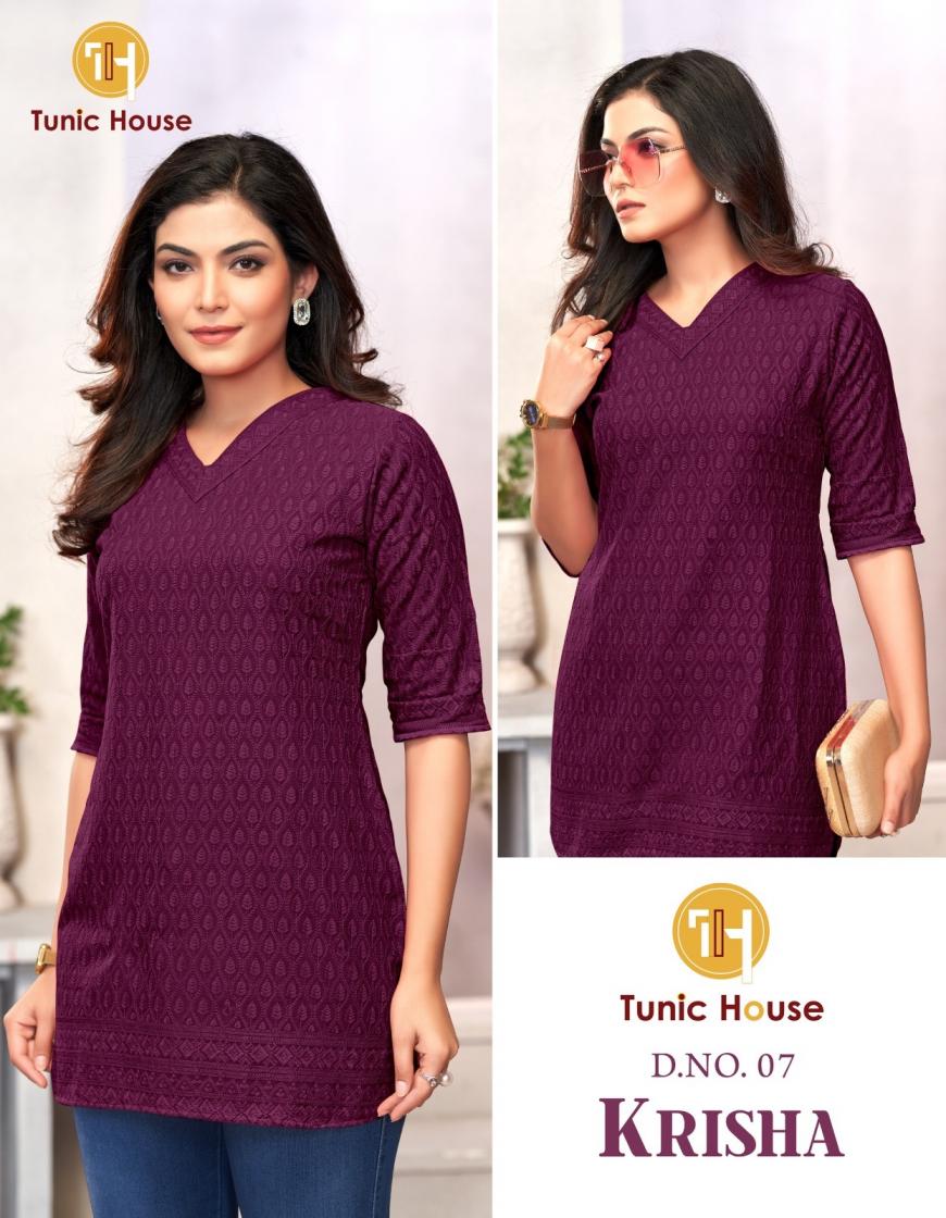 KRISHA BY TUNIC HOUSE CHIKAN WORK SHORT TOP SIZE COMBO COLLECTION