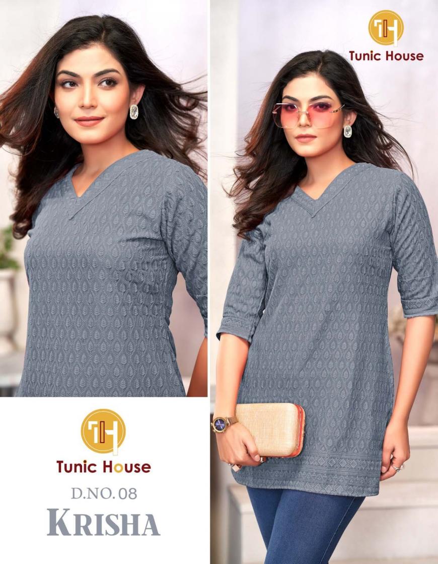 KRISHA BY TUNIC HOUSE CHIKAN WORK SHORT TOP SIZE COMBO COLLECTION