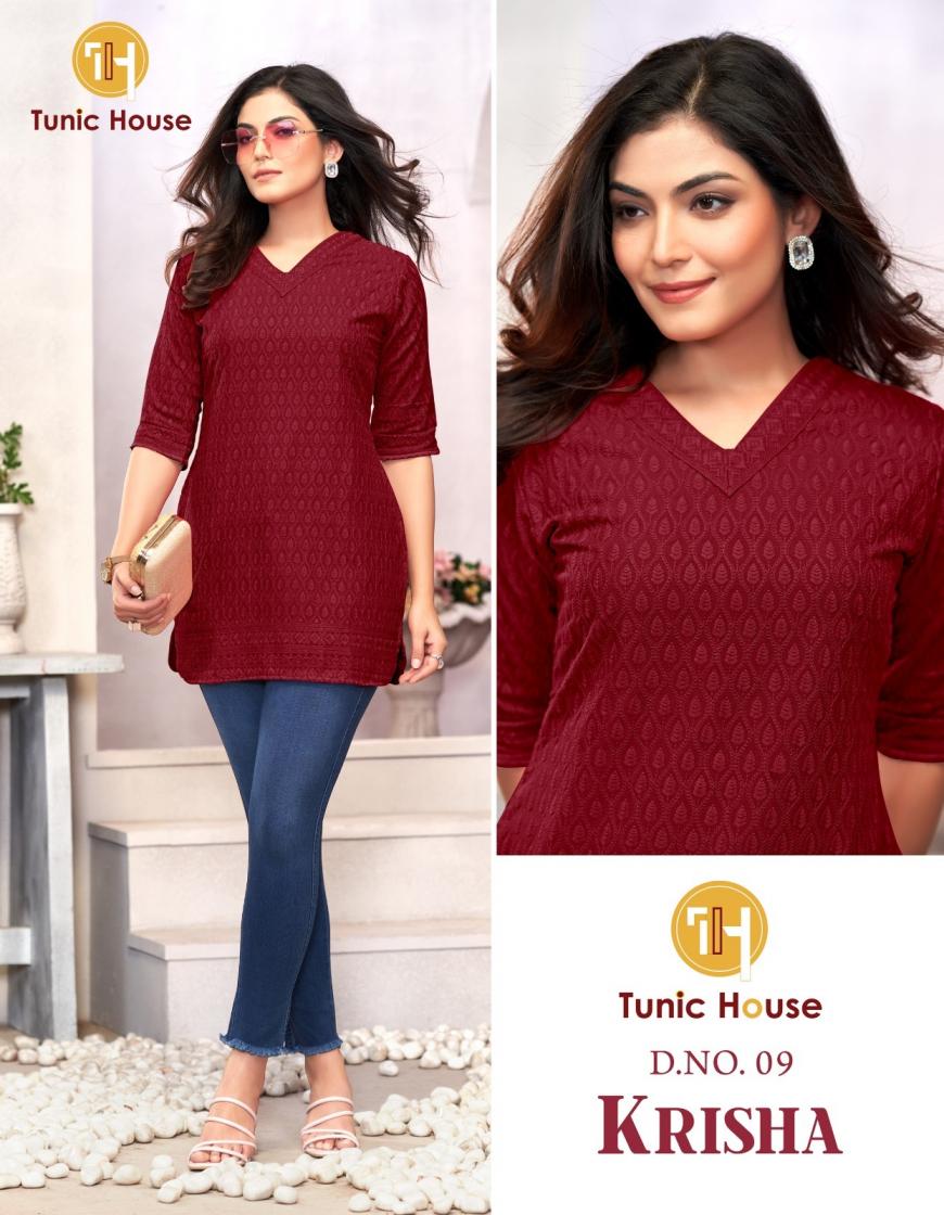 KRISHA BY TUNIC HOUSE CHIKAN WORK SHORT TOP SIZE COMBO COLLECTION