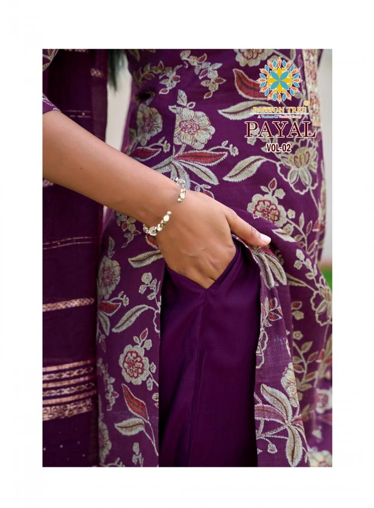 PAYAL VOL 2 BY PASSION TREE VETICAN PRINT FULL STITCH BIG SIZE 3PCS DRESS