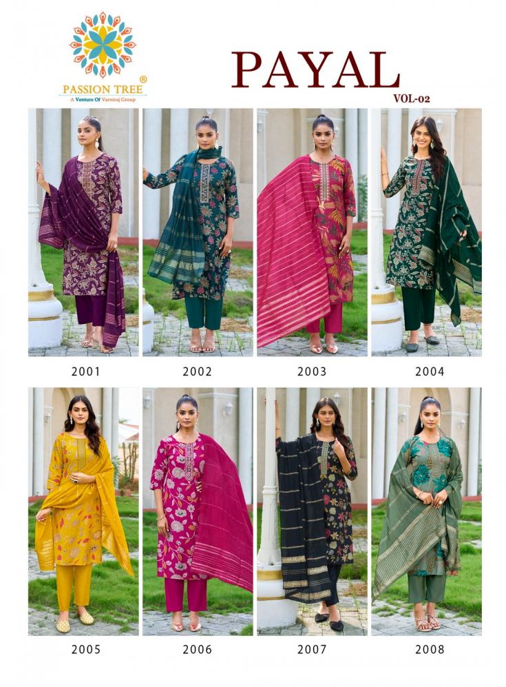 PAYAL VOL 2 BY PASSION TREE VETICAN PRINT FULL STITCH BIG SIZE 3PCS DRESS