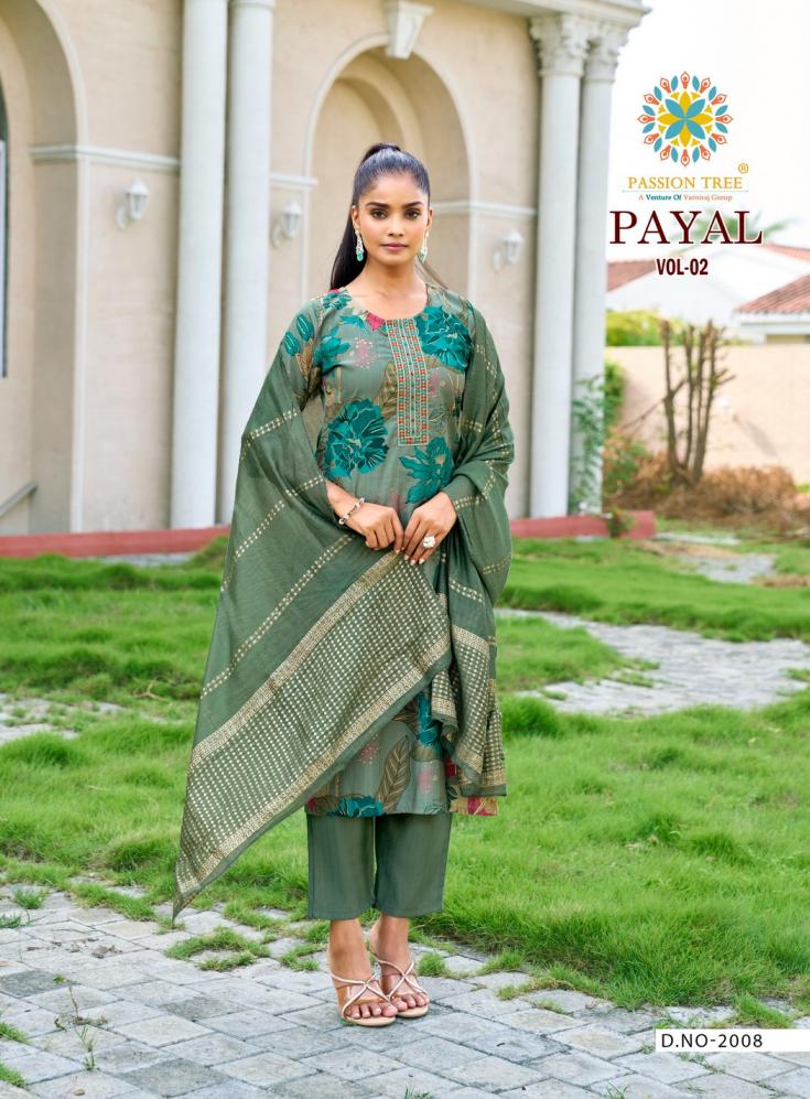PAYAL VOL 2 BY PASSION TREE VETICAN PRINT FULL STITCH BIG SIZE 3PCS DRESS