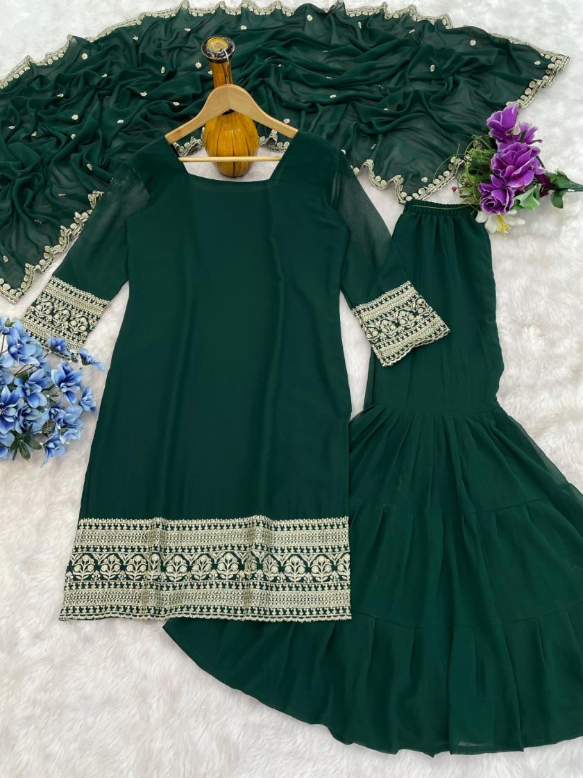 PR 9STAR FASHION FLORABEL VOL-3 HEAVY FOX GEORGETTE WITH EMBRODERY SEQUENCE  WORK FANCY DESIGNER SUITS