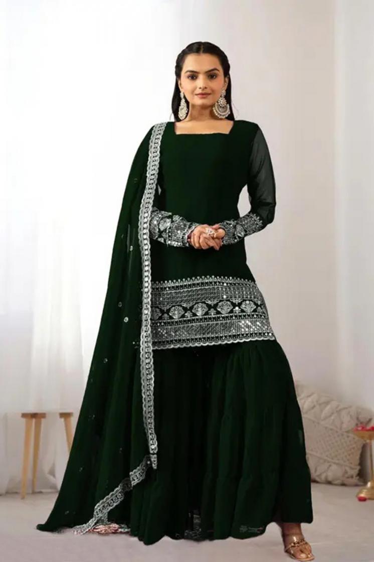 PR 9STAR FASHION FLORABEL VOL-3 HEAVY FOX GEORGETTE WITH EMBRODERY SEQUENCE  WORK FANCY DESIGNER SUITS