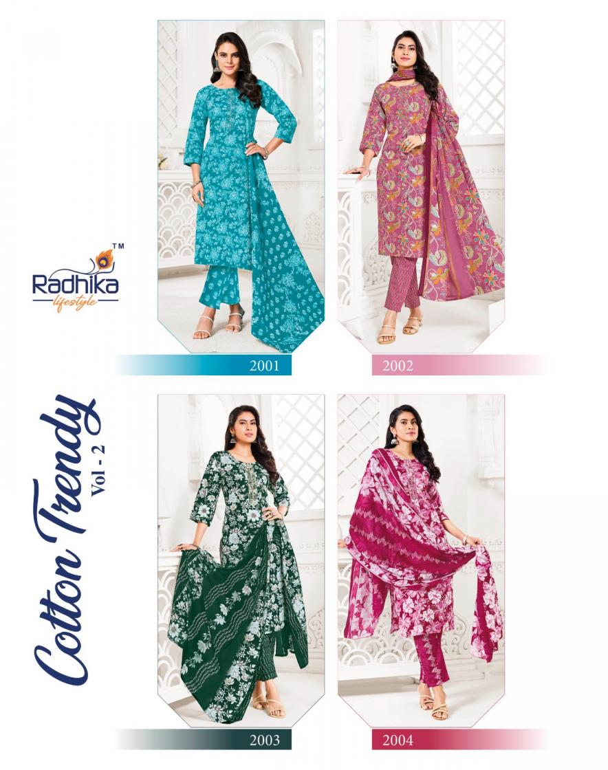 COTTON TRENDY VOL 2 BY RADHIKA LIFESTYLE COTTON READYMADE PLUS SIZE 3PCS DRESS