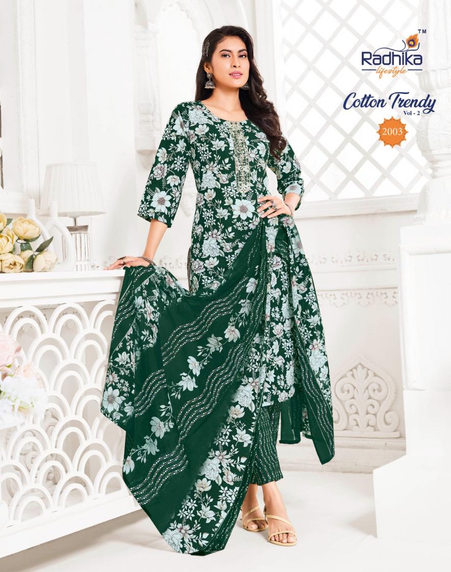 COTTON TRENDY VOL 2 BY RADHIKA LIFESTYLE COTTON READYMADE PLUS SIZE 3PCS DRESS