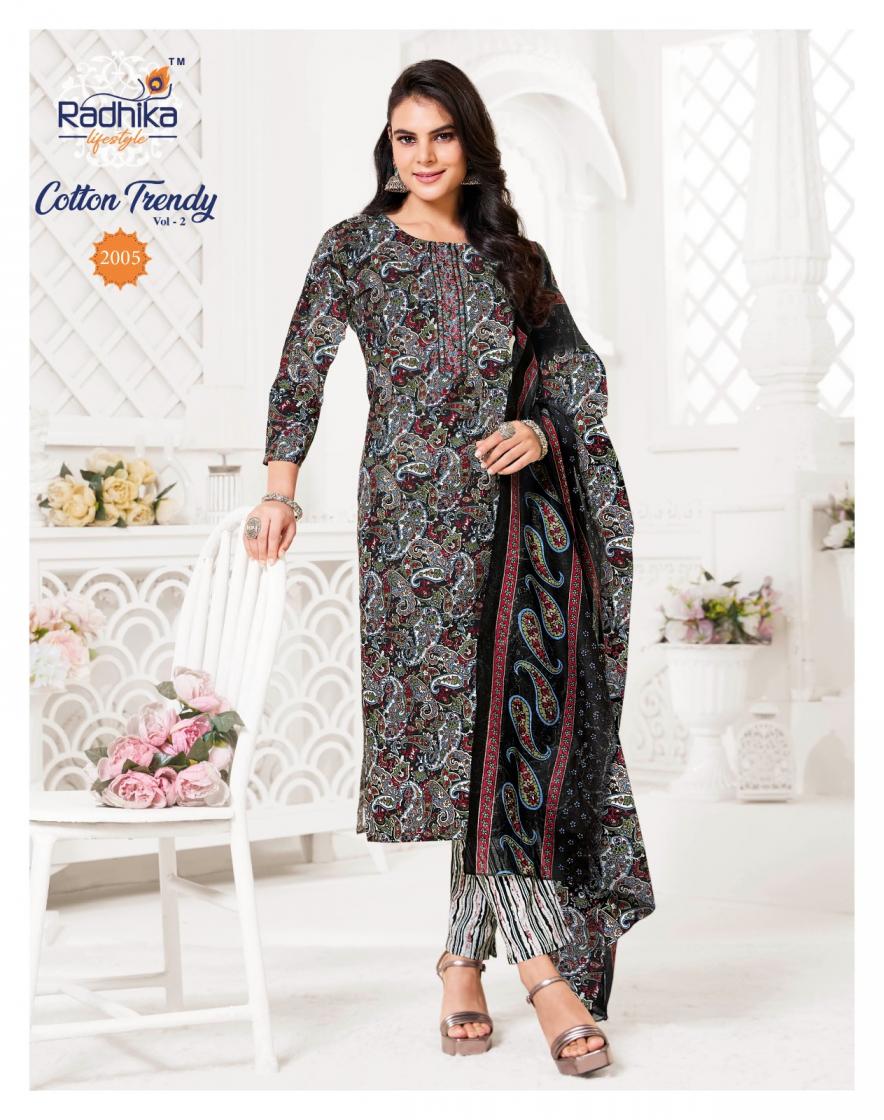 COTTON TRENDY VOL 2 BY RADHIKA LIFESTYLE COTTON READYMADE PLUS SIZE 3PCS DRESS