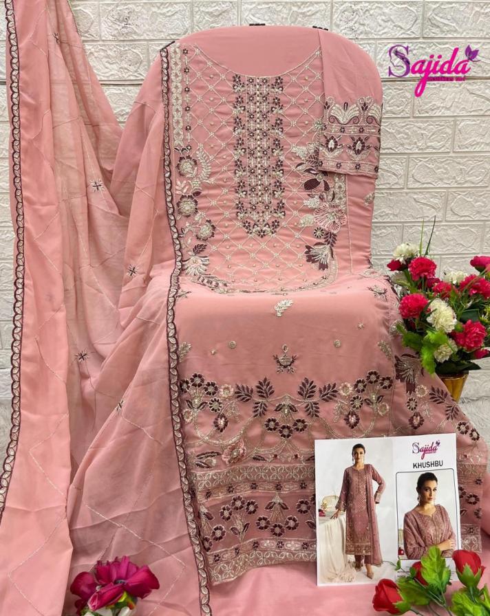 khushbu sajida designer 1030-1032 full stitch georgette plus size pakistani 3pcs dress