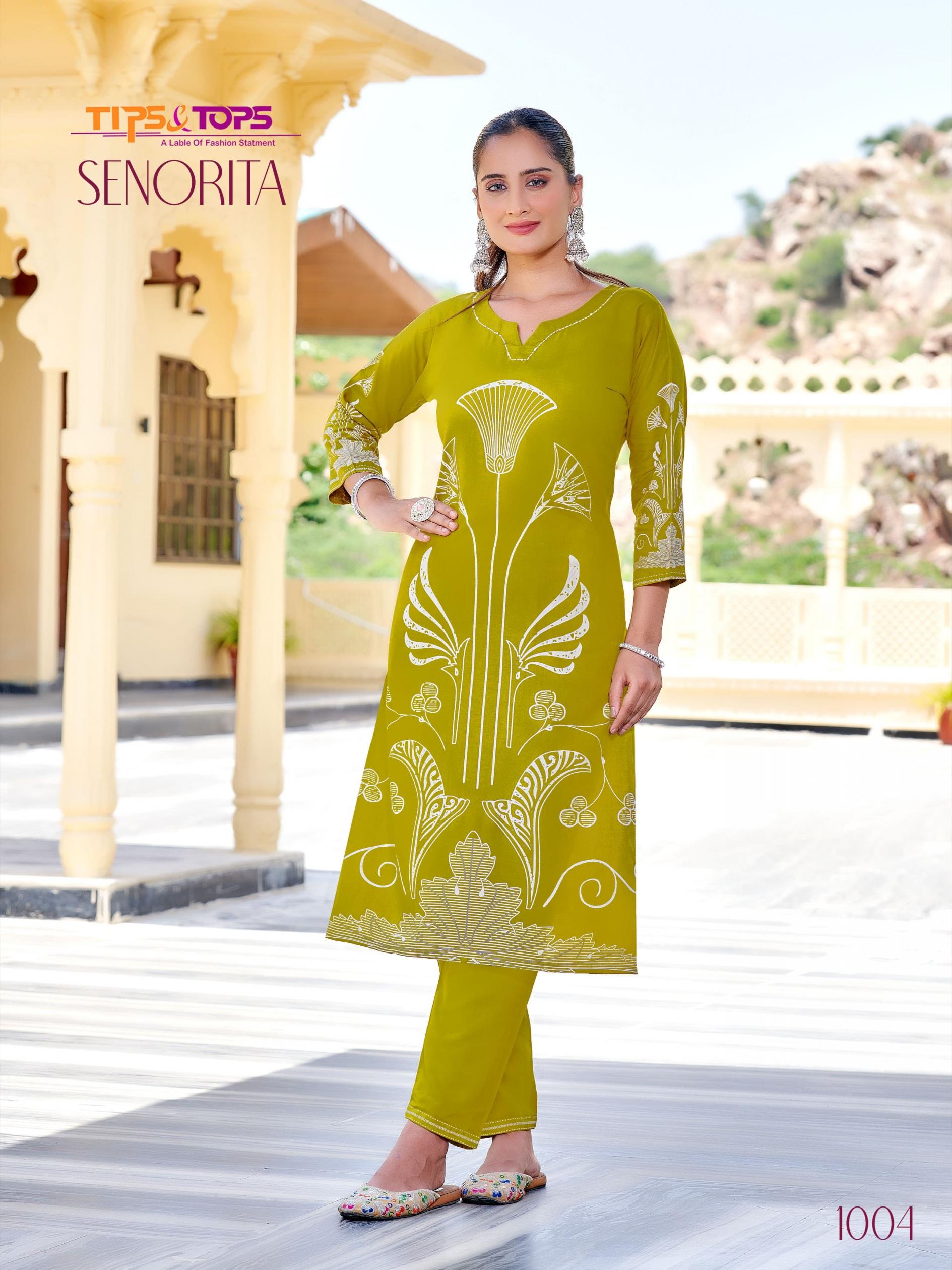 SENORITA BY TIPS AND TOPS FULL STITCH TOP AND BOTTOM 