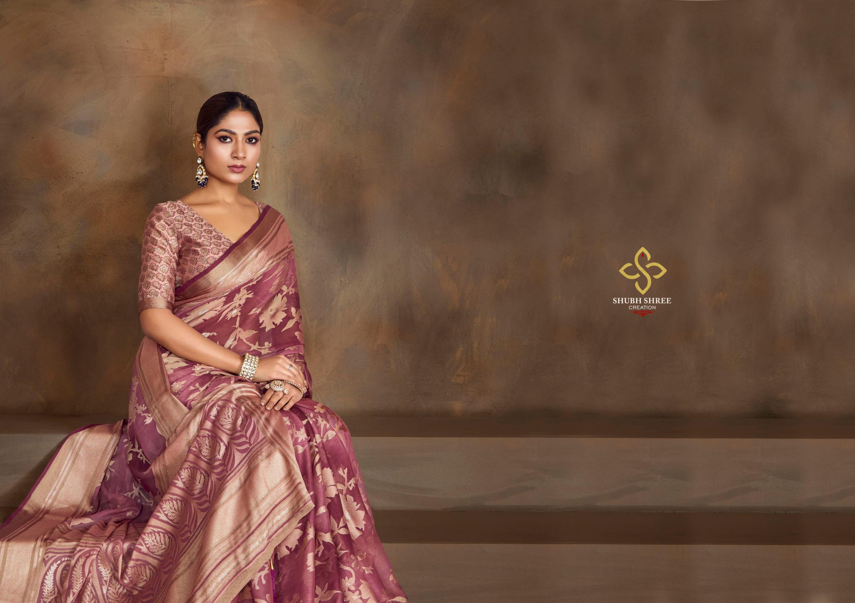 SHUBH SHREE CREATION SHAGUN VOL 2 PRETTY DULL MOSS BRASSO SAREES 