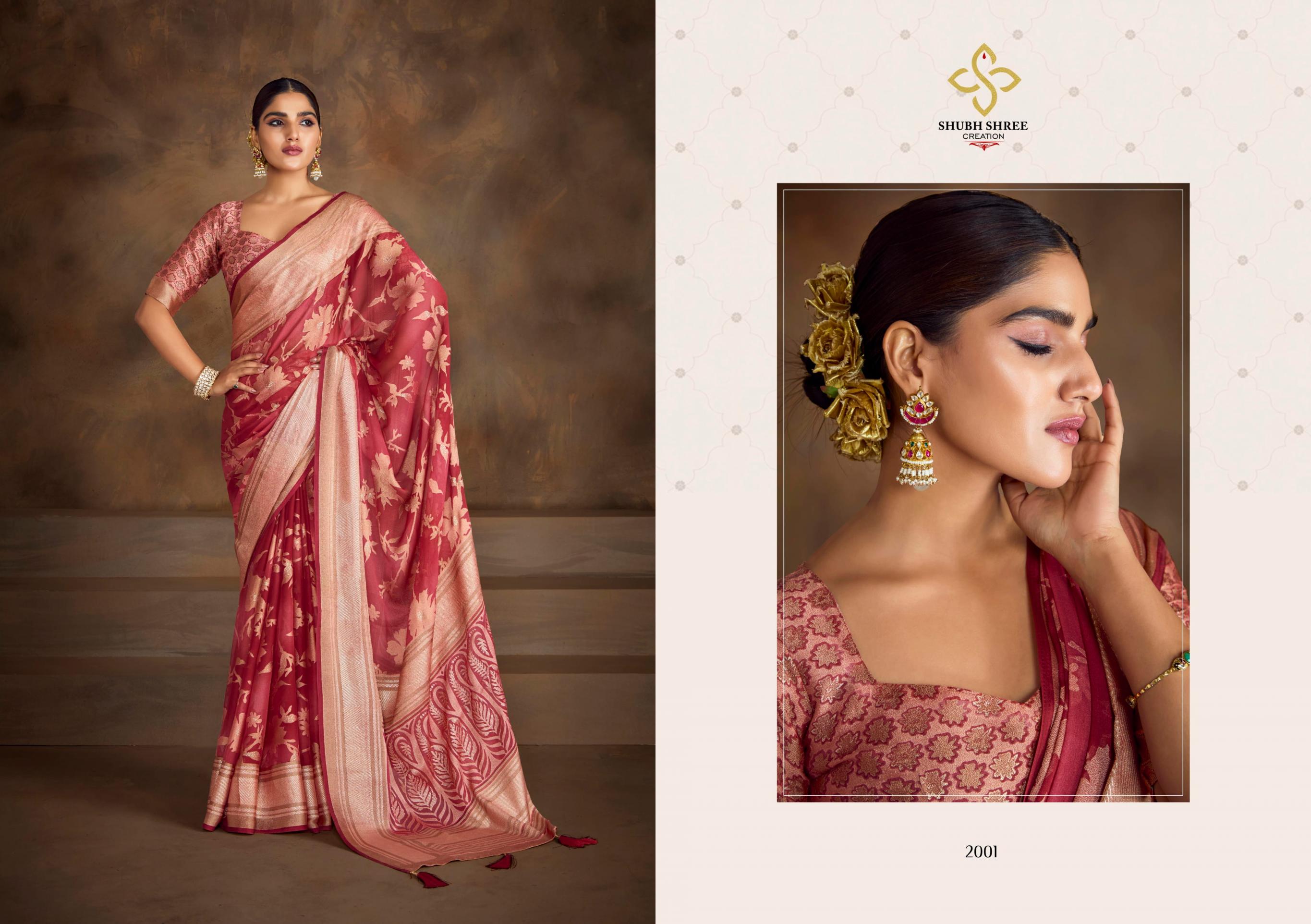 SHUBH SHREE CREATION SHAGUN VOL 2 PRETTY DULL MOSS BRASSO SAREES 