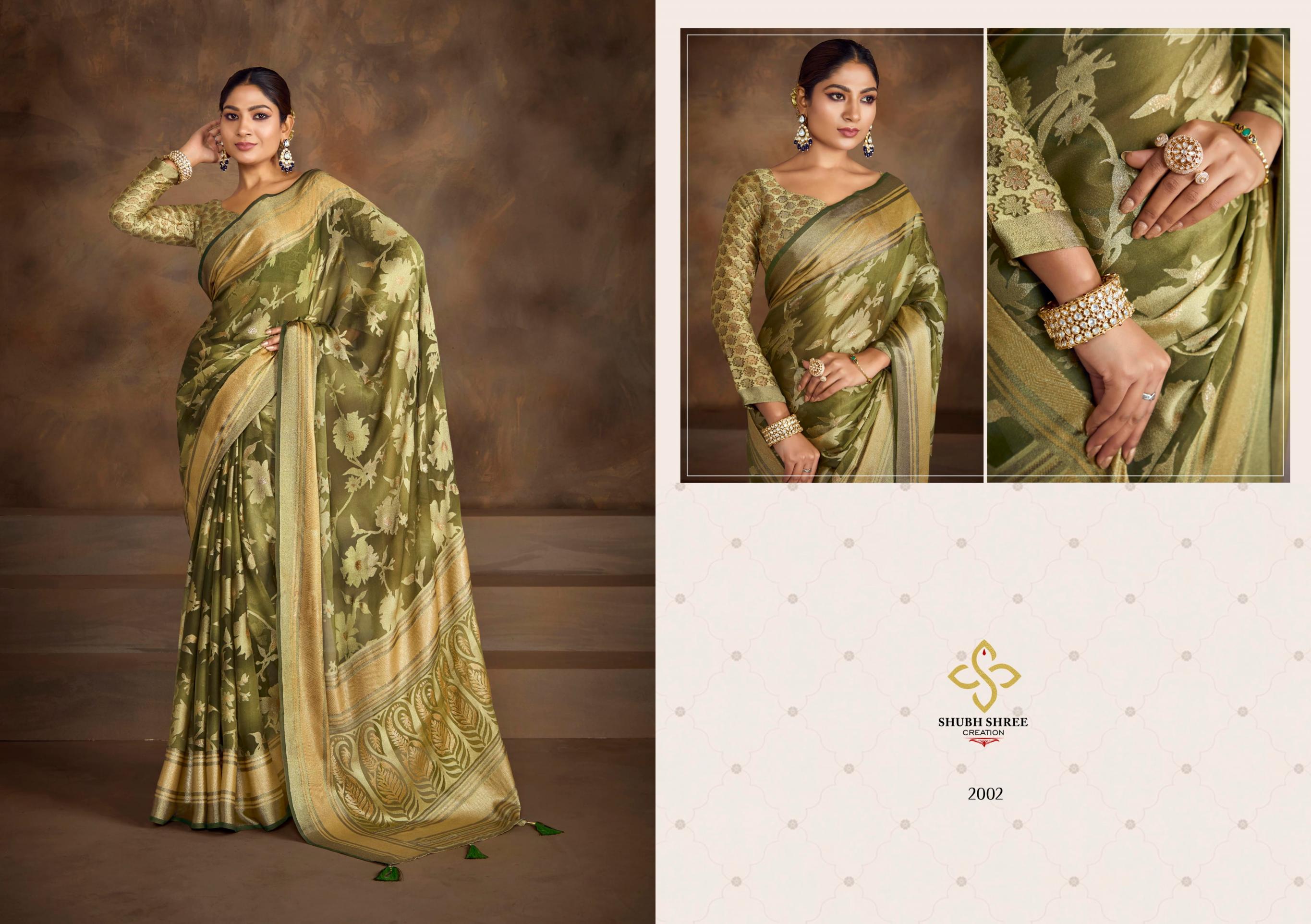 SHUBH SHREE CREATION SHAGUN VOL 2 PRETTY DULL MOSS BRASSO SAREES 