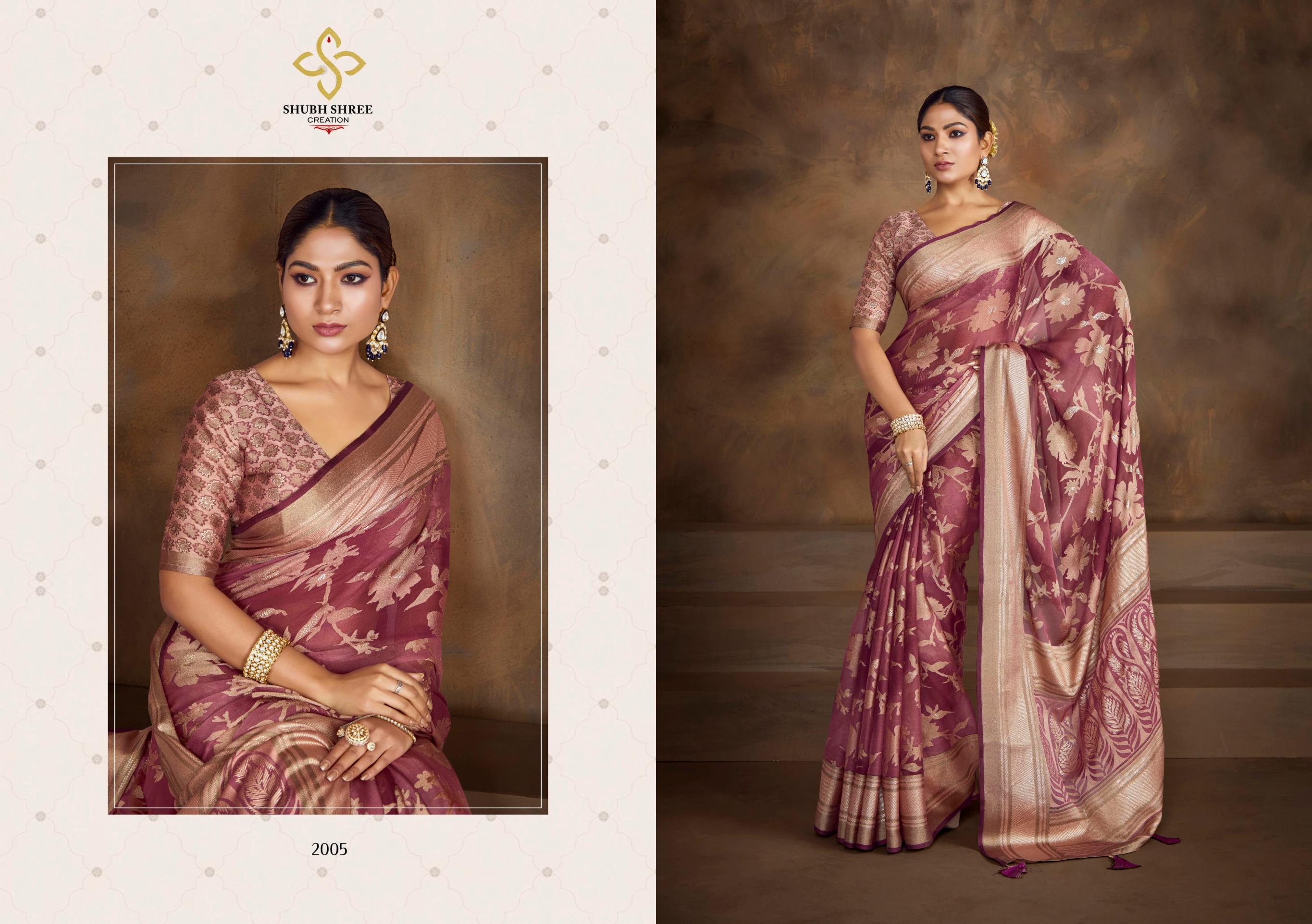 SHUBH SHREE CREATION SHAGUN VOL 2 PRETTY DULL MOSS BRASSO SAREES 
