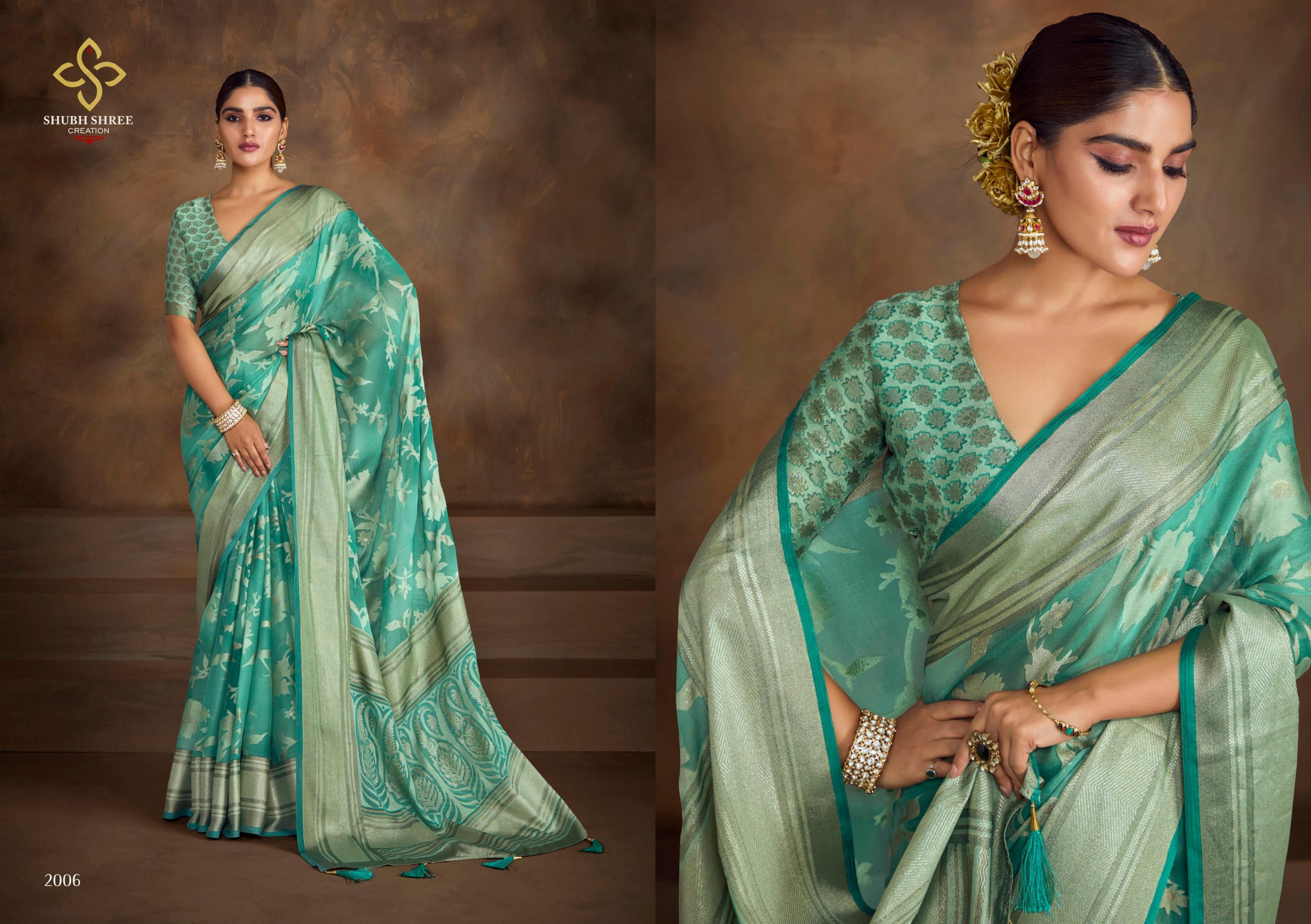 SHUBH SHREE CREATION SHAGUN VOL 2 PRETTY DULL MOSS BRASSO SAREES 