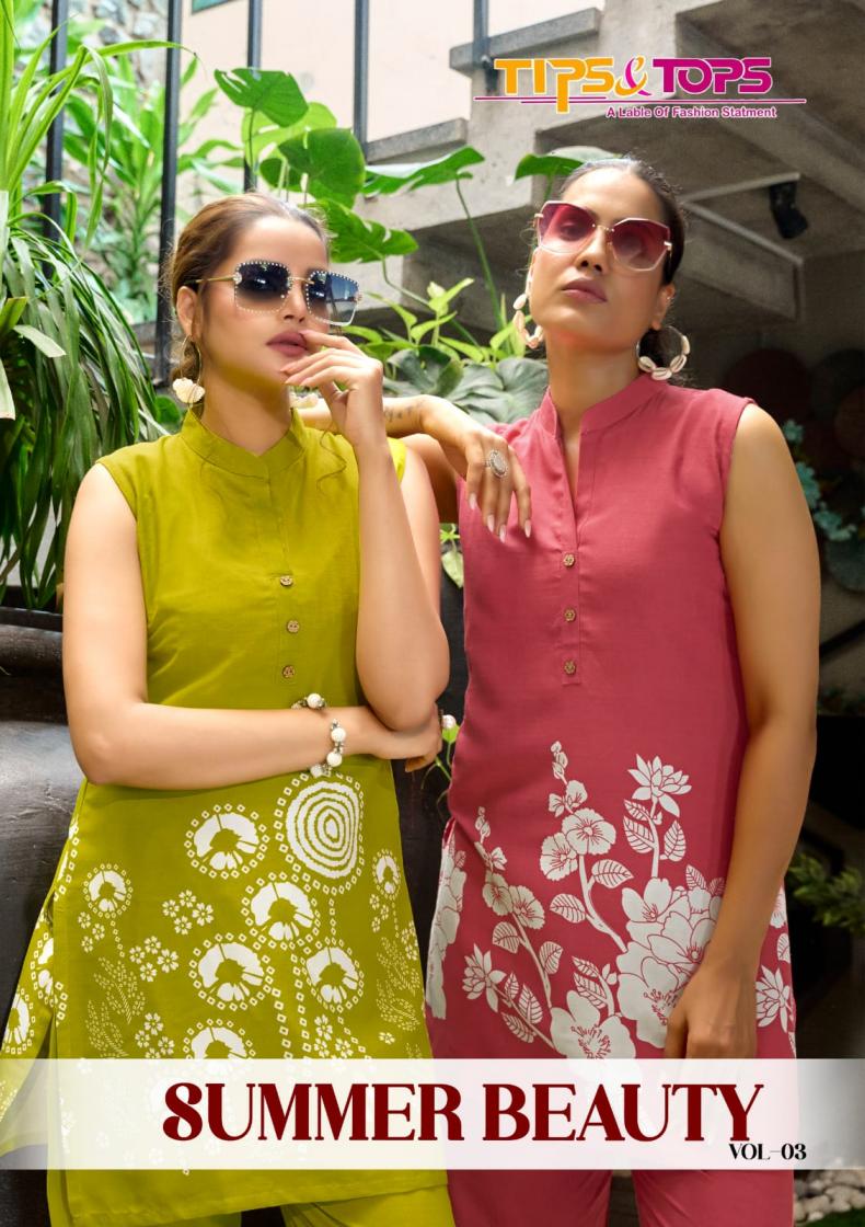 TIPS & TOPS SUMMER BEAUTY VOL 3 FULL STITCH RAYON CO-ORD SETS 