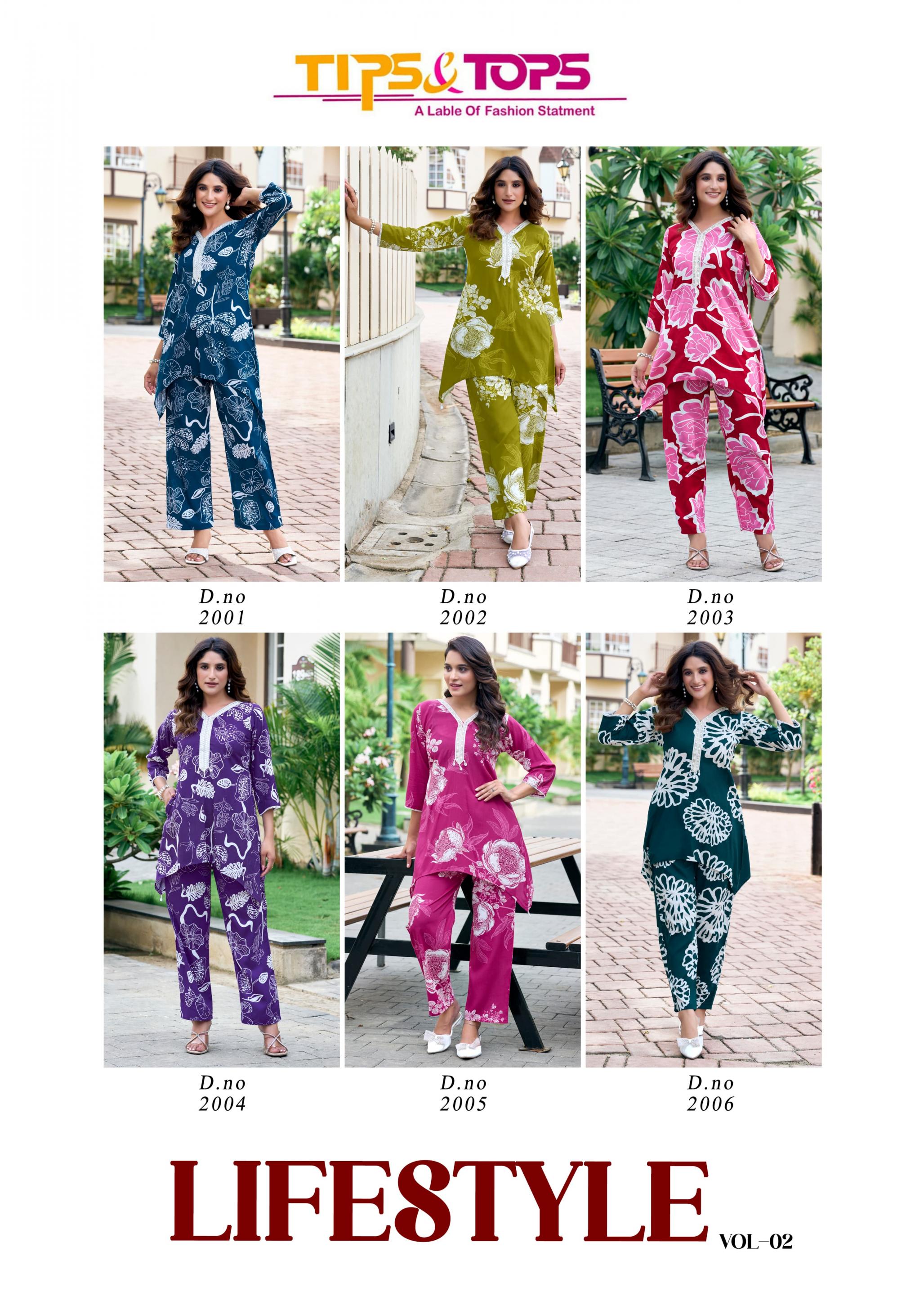 LIFESTYLE VOL 2 BY TIPS & TOPS RAYON READYMADE STYLISH CO-ORD FOR WOMENS 