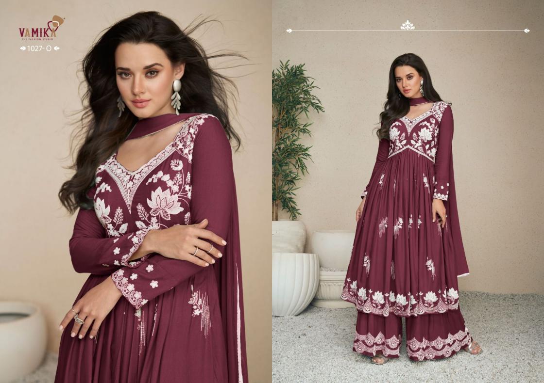 LAKHNAVI VOL 5 SUPER COLOR BY VAMIKA RAYON DESIGNER READYMADE PLAZZO DRESS