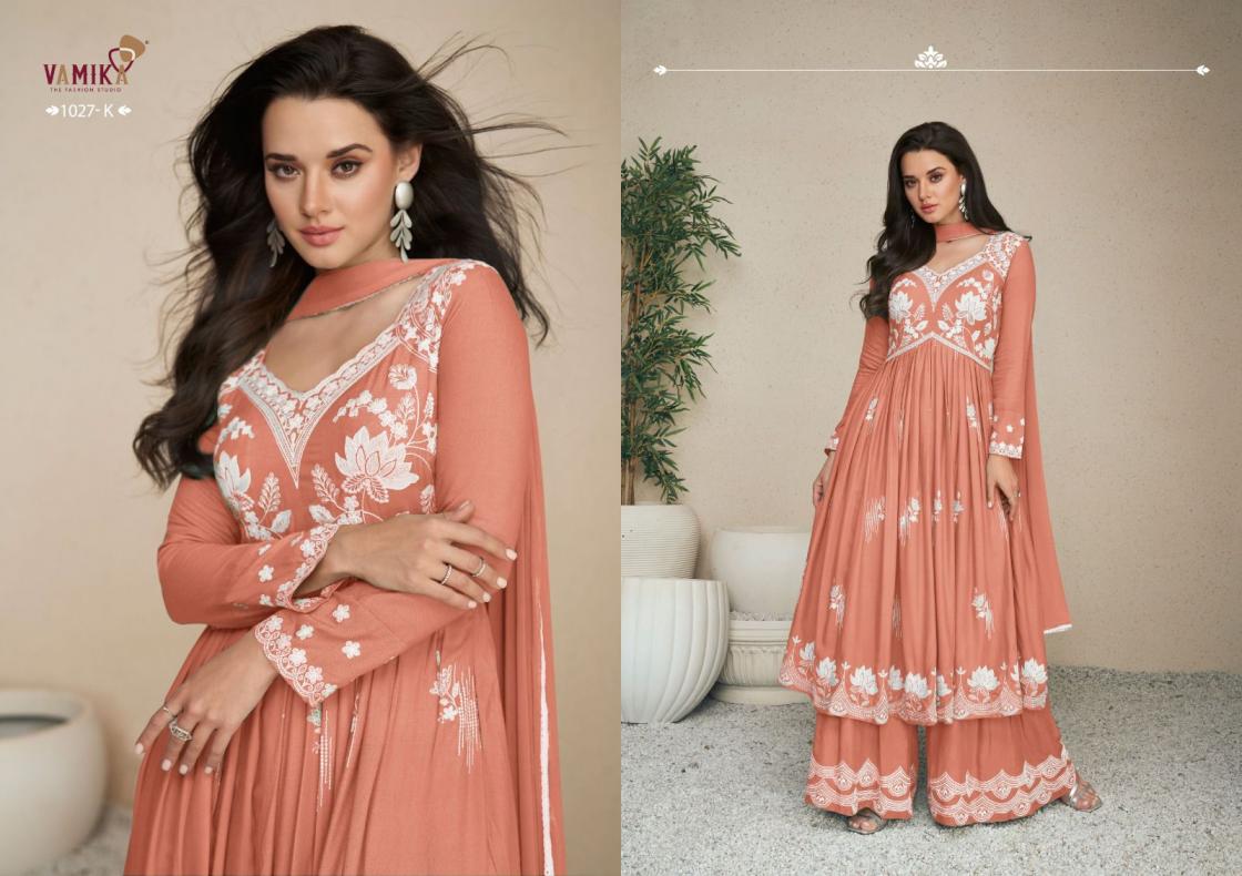 LAKHNAVI VOL 5 SUPER COLOR BY VAMIKA RAYON DESIGNER READYMADE PLAZZO DRESS