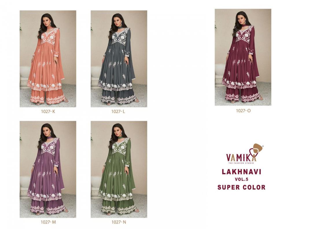 LAKHNAVI VOL 5 SUPER COLOR BY VAMIKA RAYON DESIGNER READYMADE PLAZZO DRESS