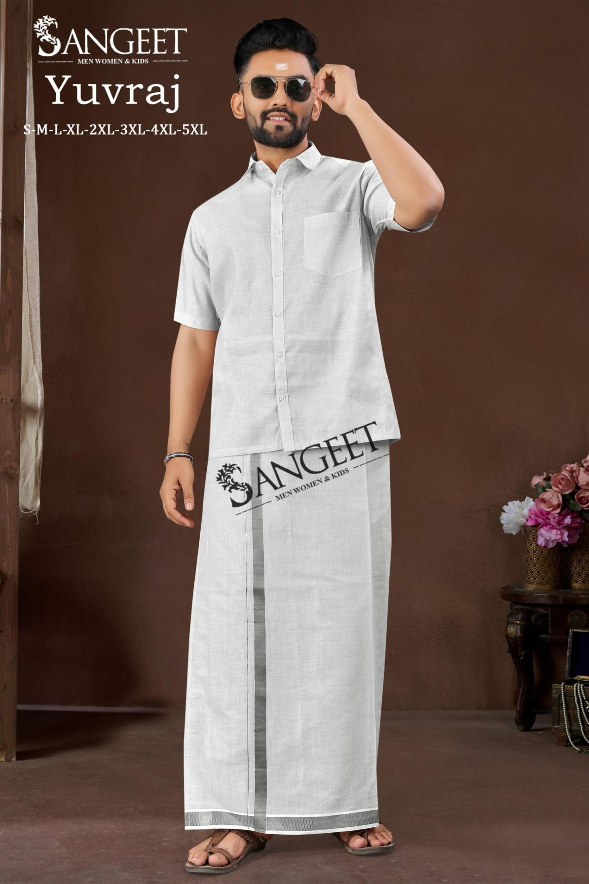 YUVRAJ HIT DESIGN FULLY STITCH PLUS SIZE SILK SOUTH MENS KURTA ONLINE 
