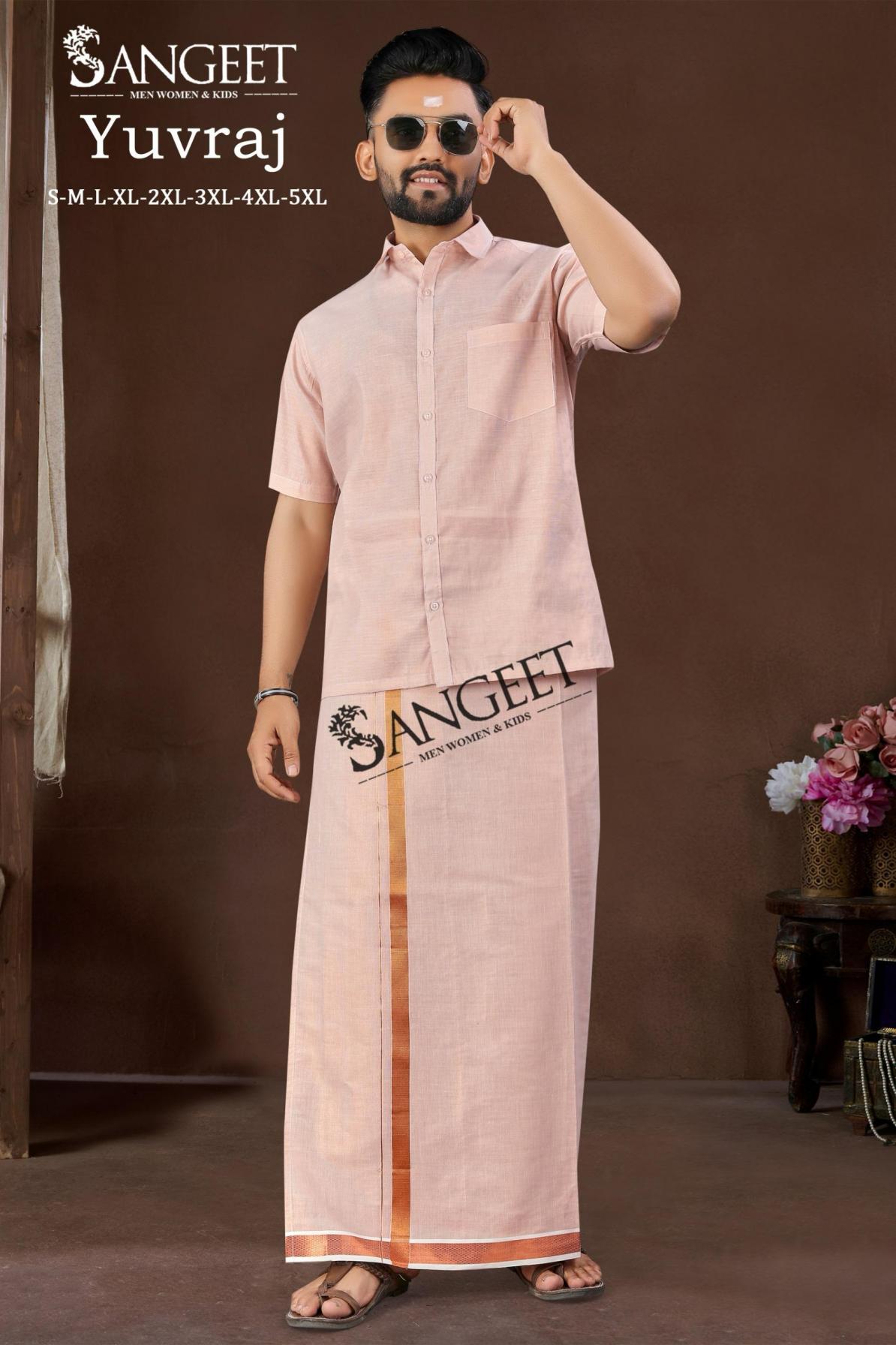 YUVRAJ HIT DESIGN FULLY STITCH PLUS SIZE SILK SOUTH MENS KURTA ONLINE 