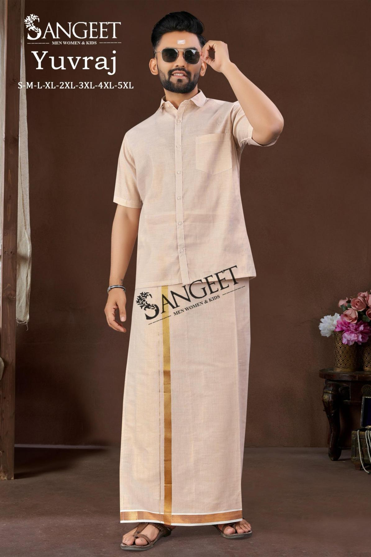 YUVRAJ HIT DESIGN FULLY STITCH PLUS SIZE SILK SOUTH MENS KURTA ONLINE 