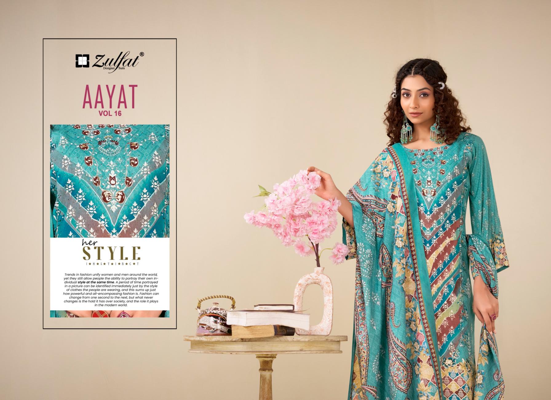 AAYAT VOL 16 BY ZULFAT VISCOSE RAYON STYLISH FANCY DRESS MATERIALS 