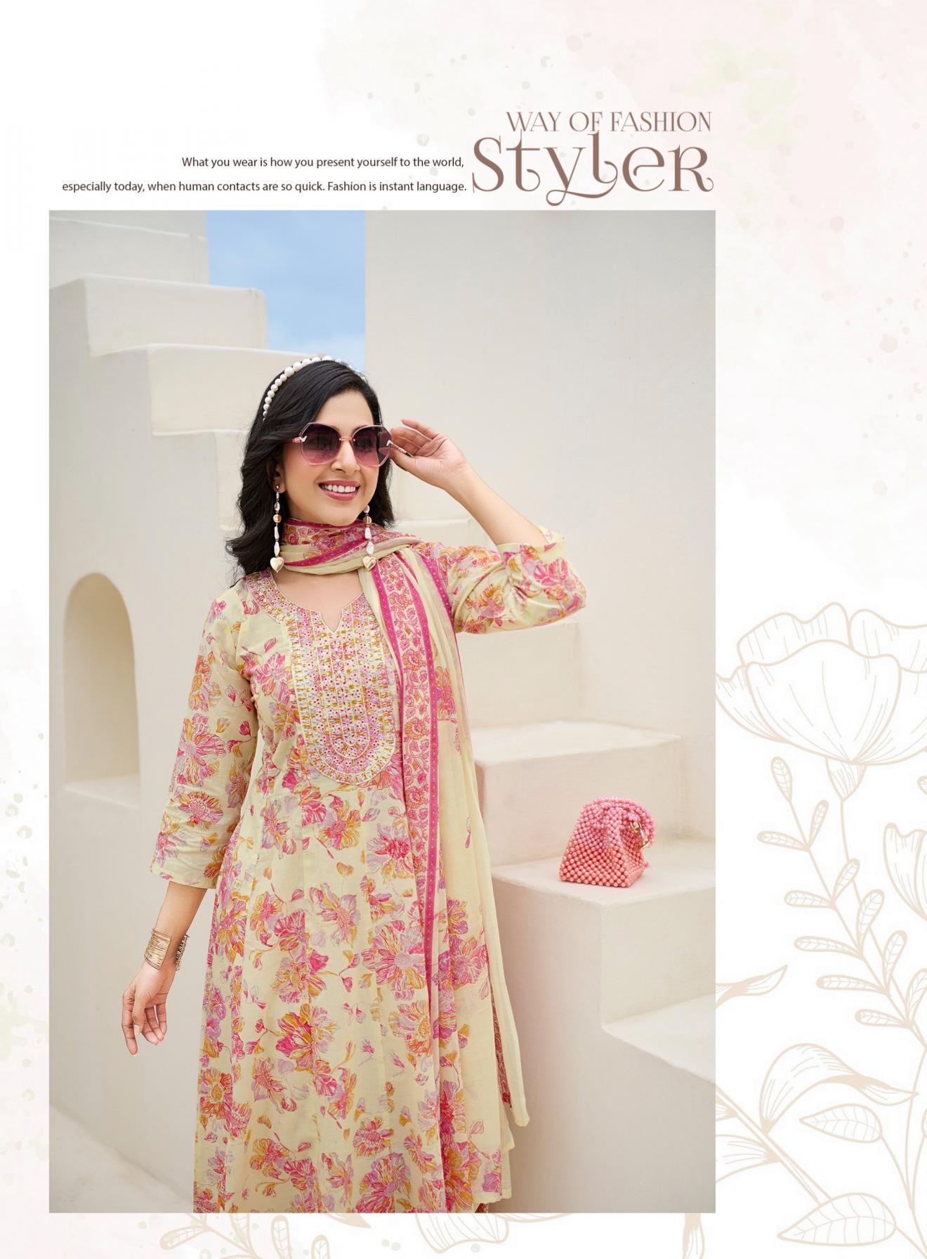 BLOSSOM VOL 7 BY RADHIKA LIFESTYLE COTTON FANCY READYMADE BIG SIZE PLAZZO SUITS 