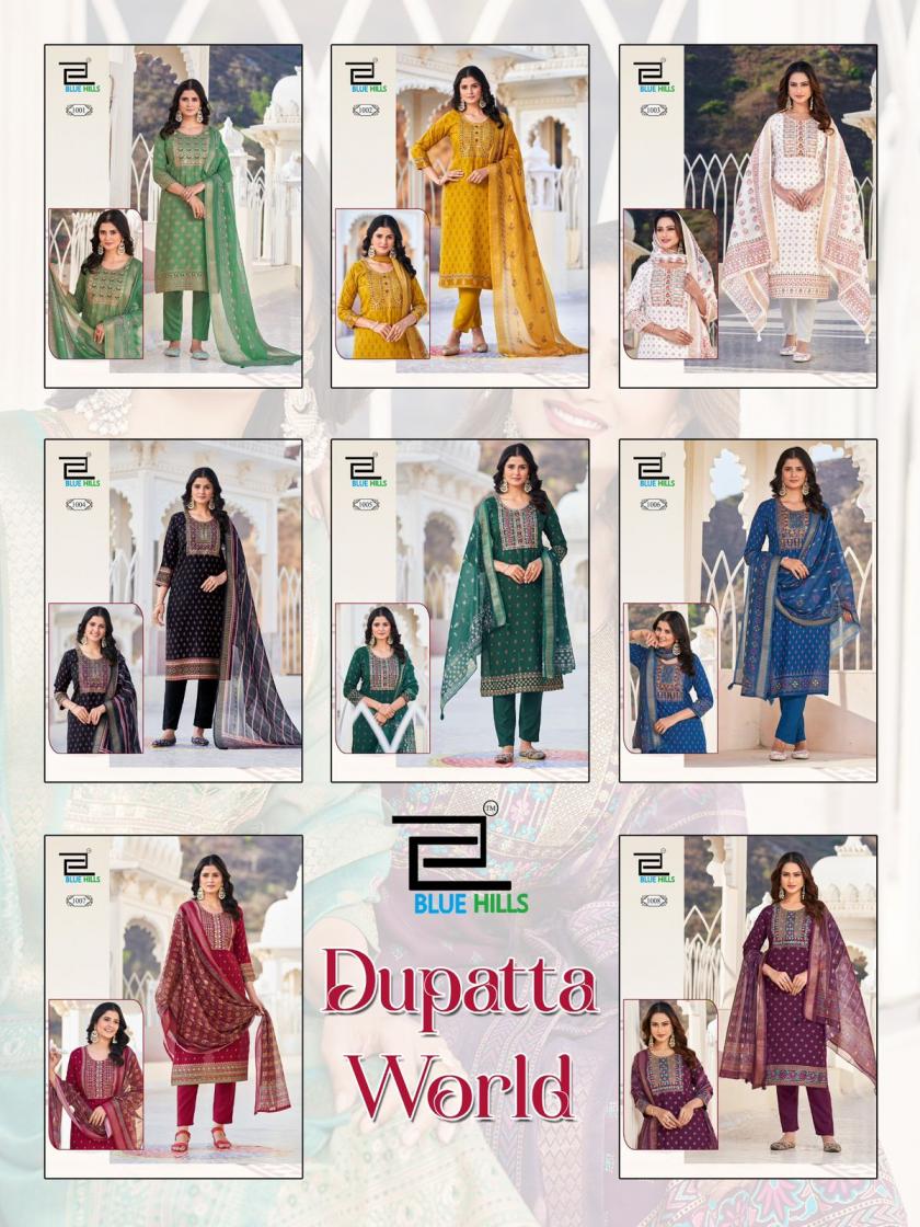 DUPATTA WORLD BY BLUE HILLS RAYON CLASSIC PLUS SIZE FULL STITCH SUITS 