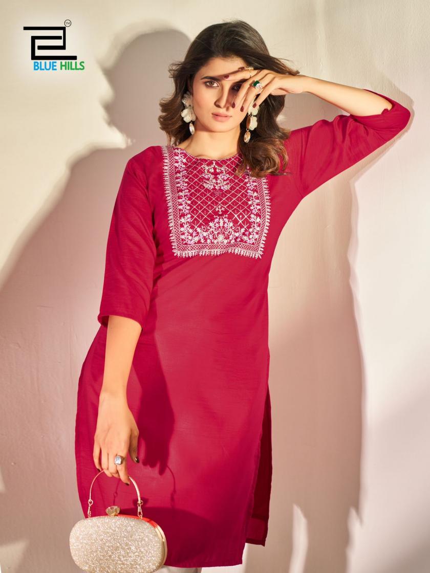 SONIA BY BLUE HILLS AMAZING SILK FULL STITCH PLUS SIZE LONG KURTIS 