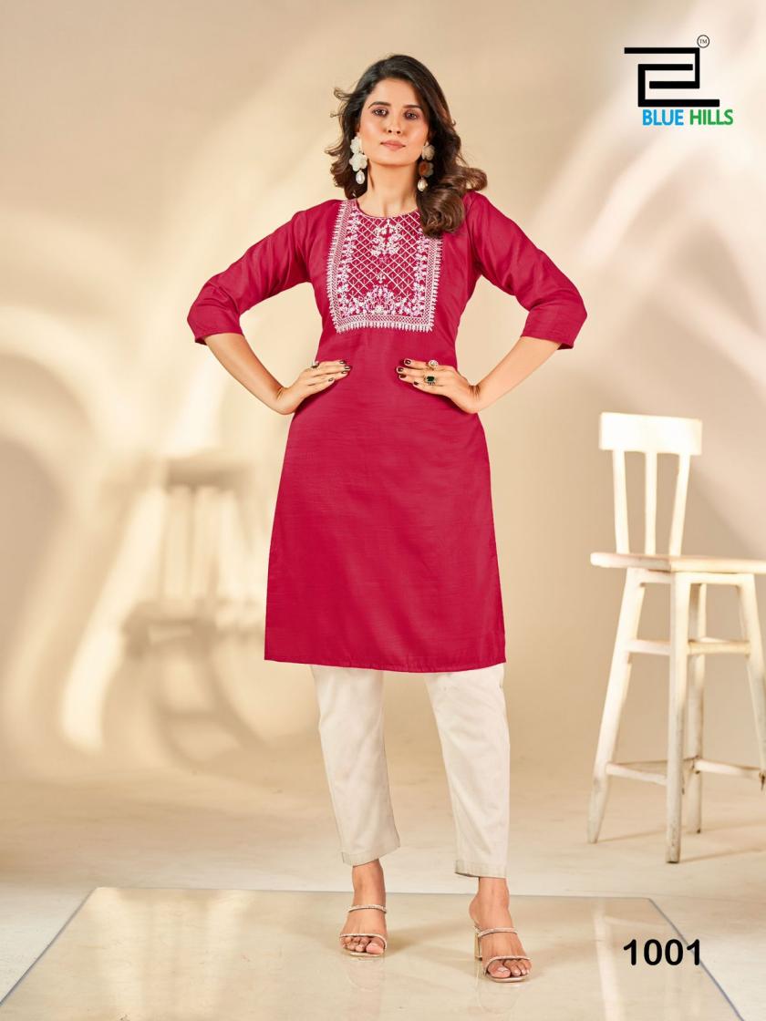 SONIA BY BLUE HILLS AMAZING SILK FULL STITCH PLUS SIZE LONG KURTIS 