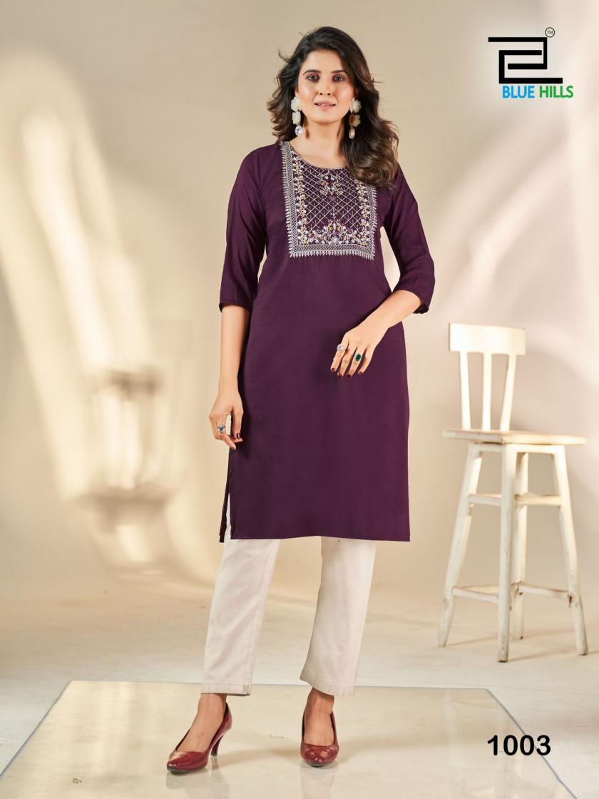SONIA BY BLUE HILLS AMAZING SILK FULL STITCH PLUS SIZE LONG KURTIS 