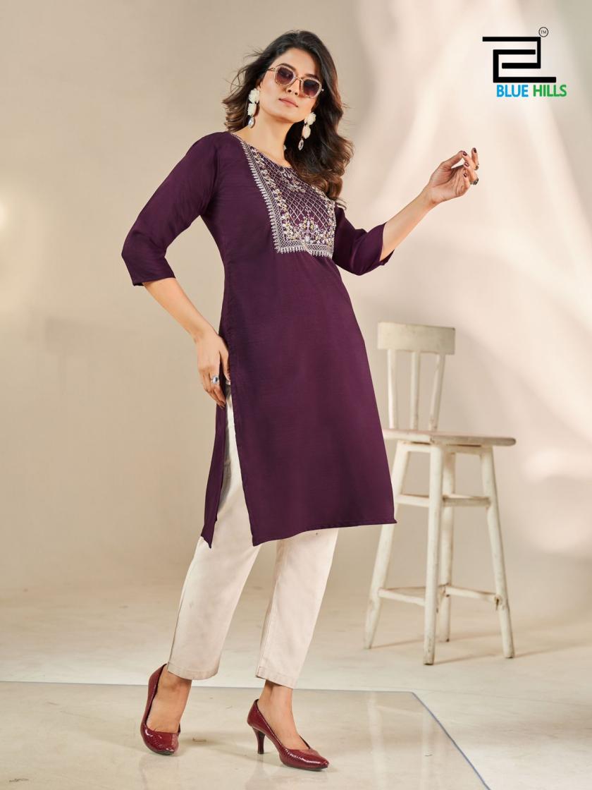 SONIA BY BLUE HILLS AMAZING SILK FULL STITCH PLUS SIZE LONG KURTIS 