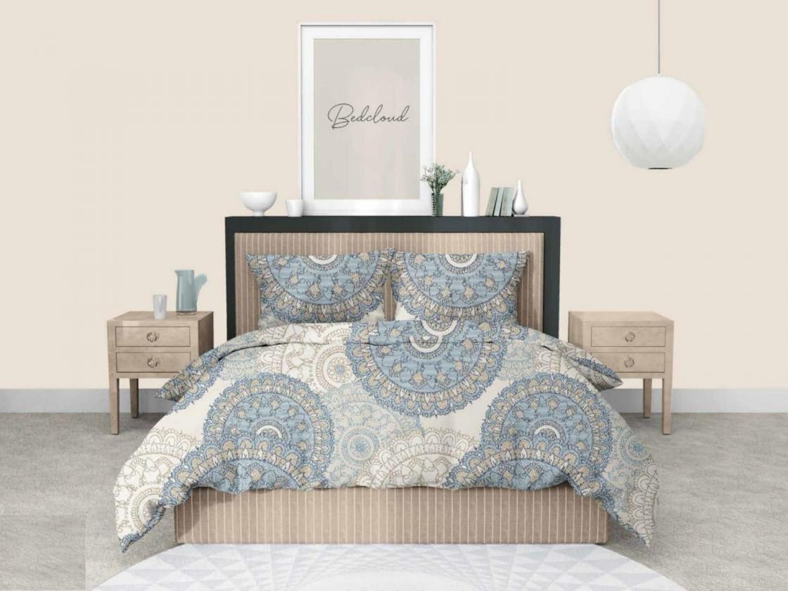 CORAL COTTON KING SIZE READYMADE FANCY BEDSHEETS WITH 2 PILLOW COVER 