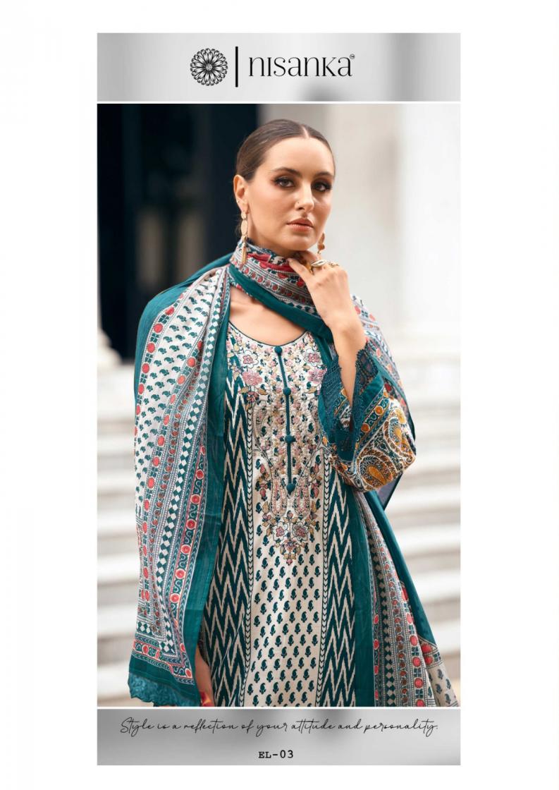 NISANKA THE HERMITAGE SHOP ELAHE LAWN COTTON FULL STITCH PLUS SIZE PAKISTANI SUITS  