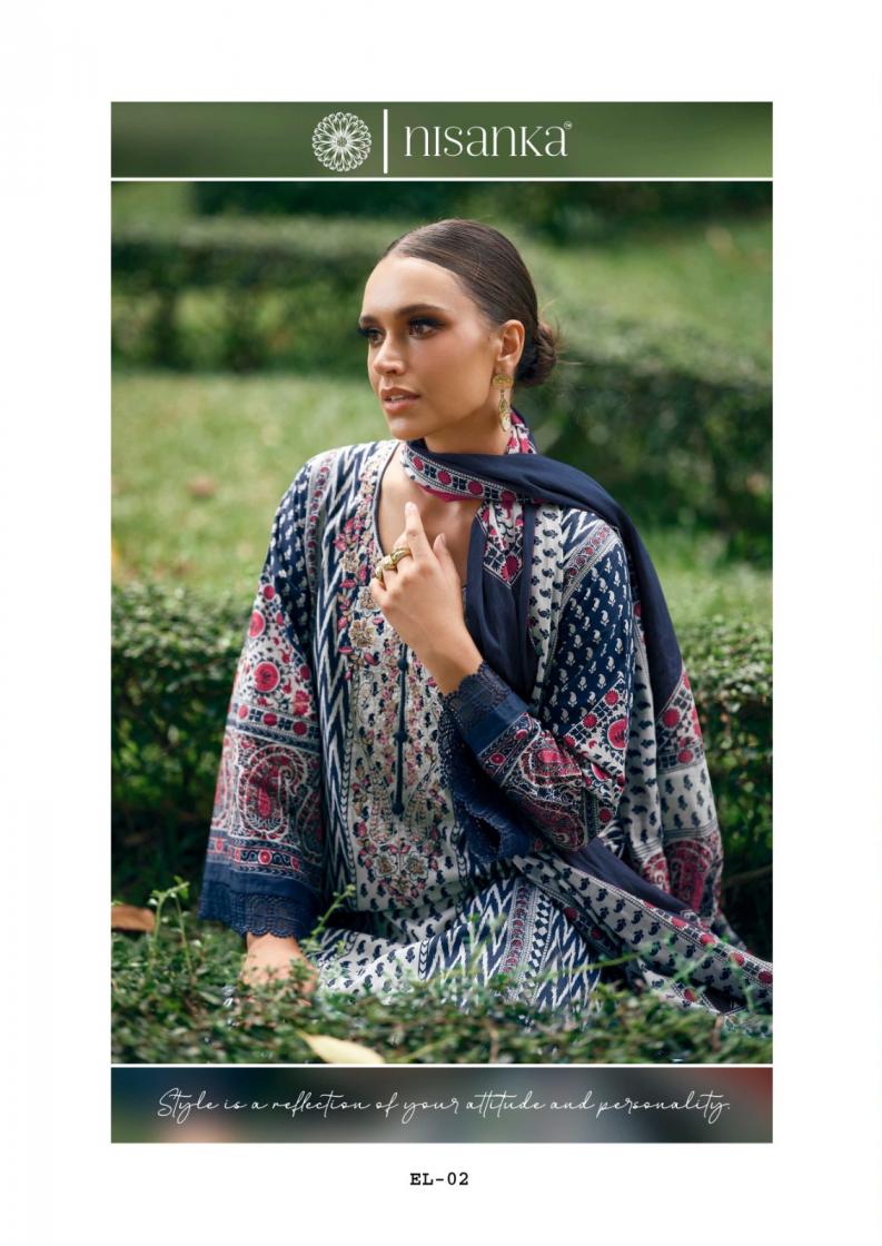 NISANKA THE HERMITAGE SHOP ELAHE LAWN COTTON FULL STITCH PLUS SIZE PAKISTANI SUITS  