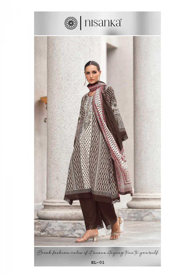 NISANKA THE HERMITAGE SHOP ELAHE LAWN COTTON FULL STITCH PLUS SIZE PAKISTANI SUITS  