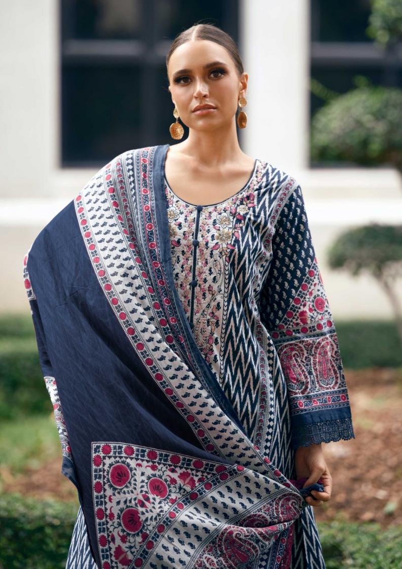 NISANKA THE HERMITAGE SHOP ELAHE LAWN COTTON FULL STITCH PLUS SIZE PAKISTANI SUITS  