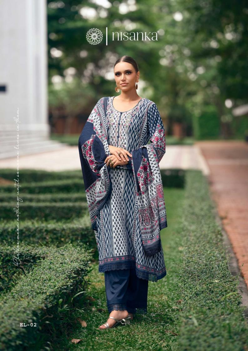 NISANKA THE HERMITAGE SHOP ELAHE LAWN COTTON FULL STITCH PLUS SIZE PAKISTANI SUITS  
